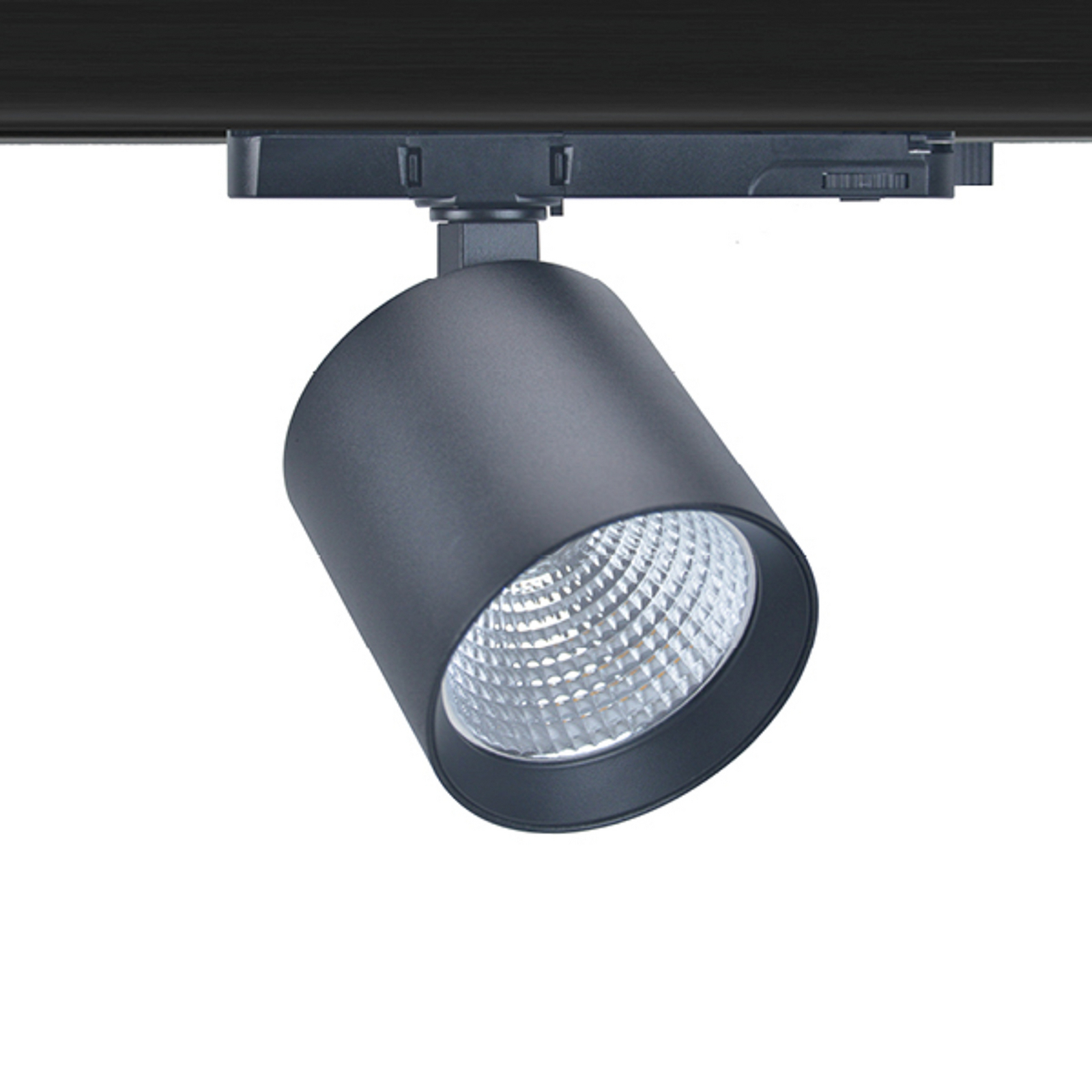 SLC LED railspot Fox, zwart, 3.000 K, 3-fasen railsysteem