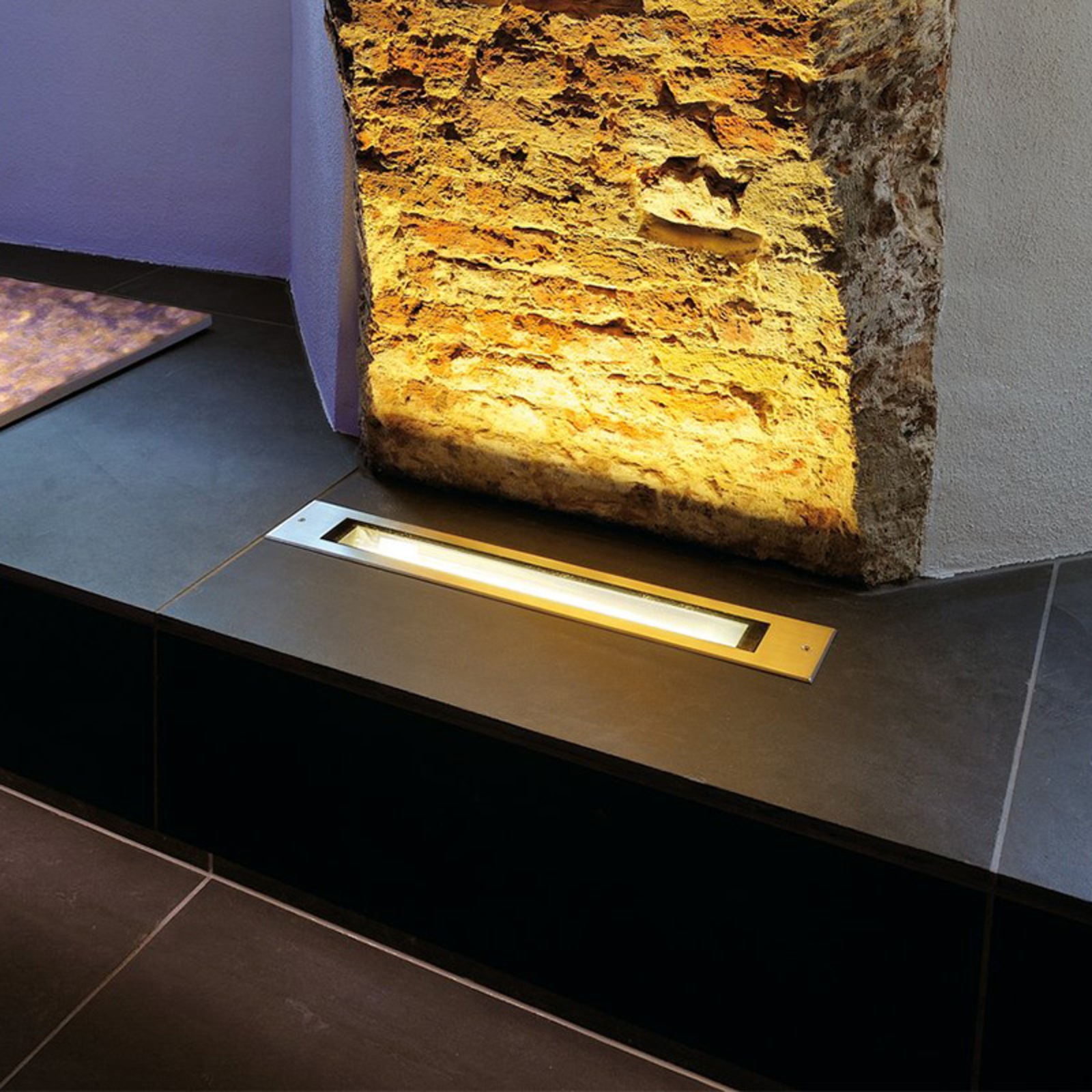 SLV Dasar T5-14 recessed floor light 70 cm, aluminium, 316 stainless steel, G5, 14 W, energy efficiency: A++, L: 70 cm, W: 12 cm, H: 9.7 cm