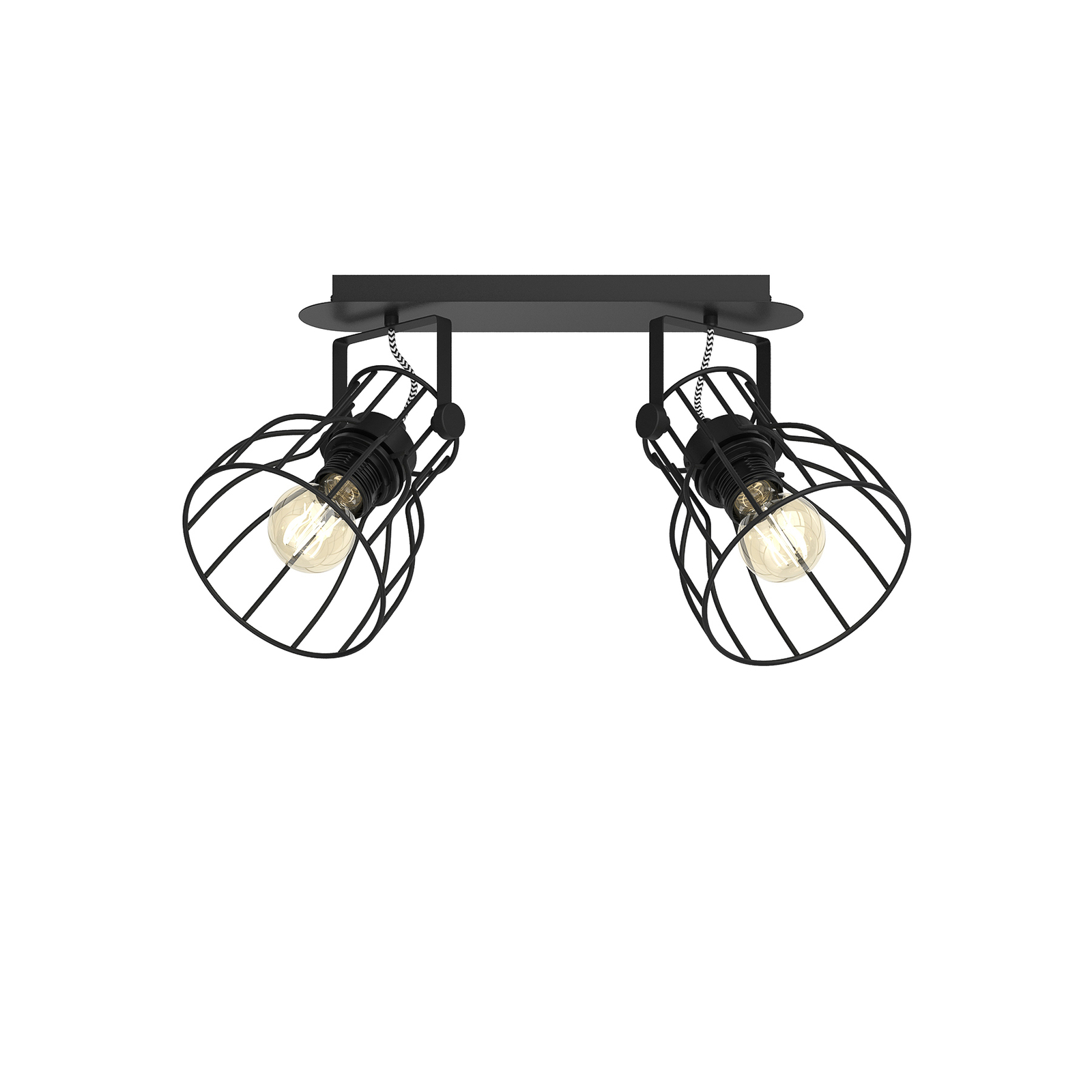 Lampa sufitowa Alano, czarna, wersja 2-punktowa
