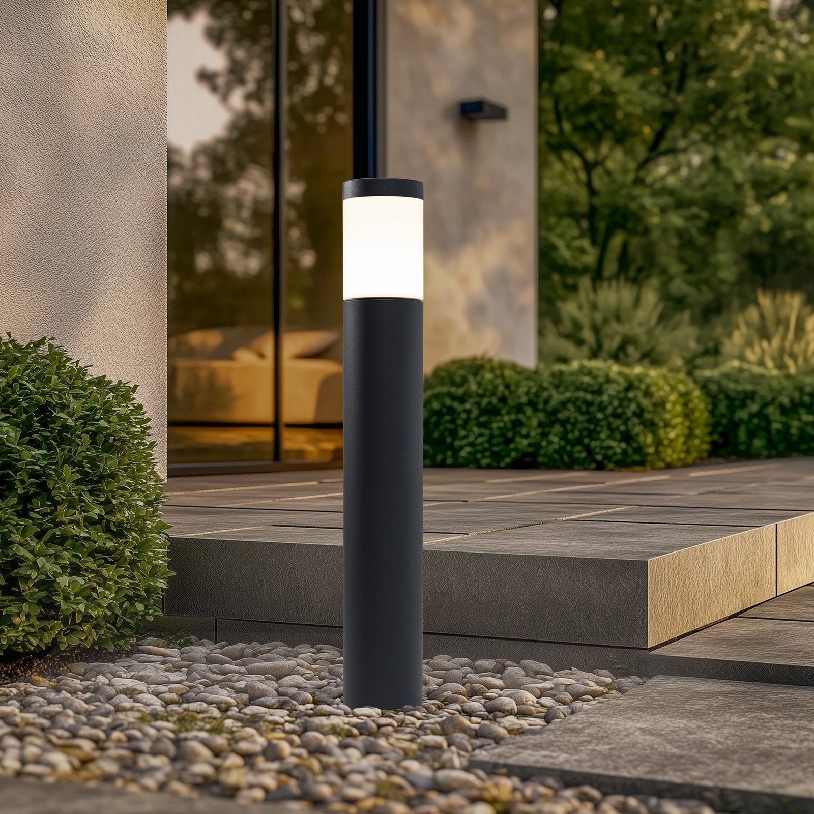 BEGA path light 84417 K3, graphite, 3,000 K, cast aluminium