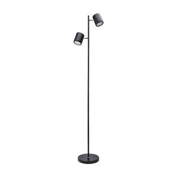 Lindby Emelja LED vloerlamp, 2-lamps zwart