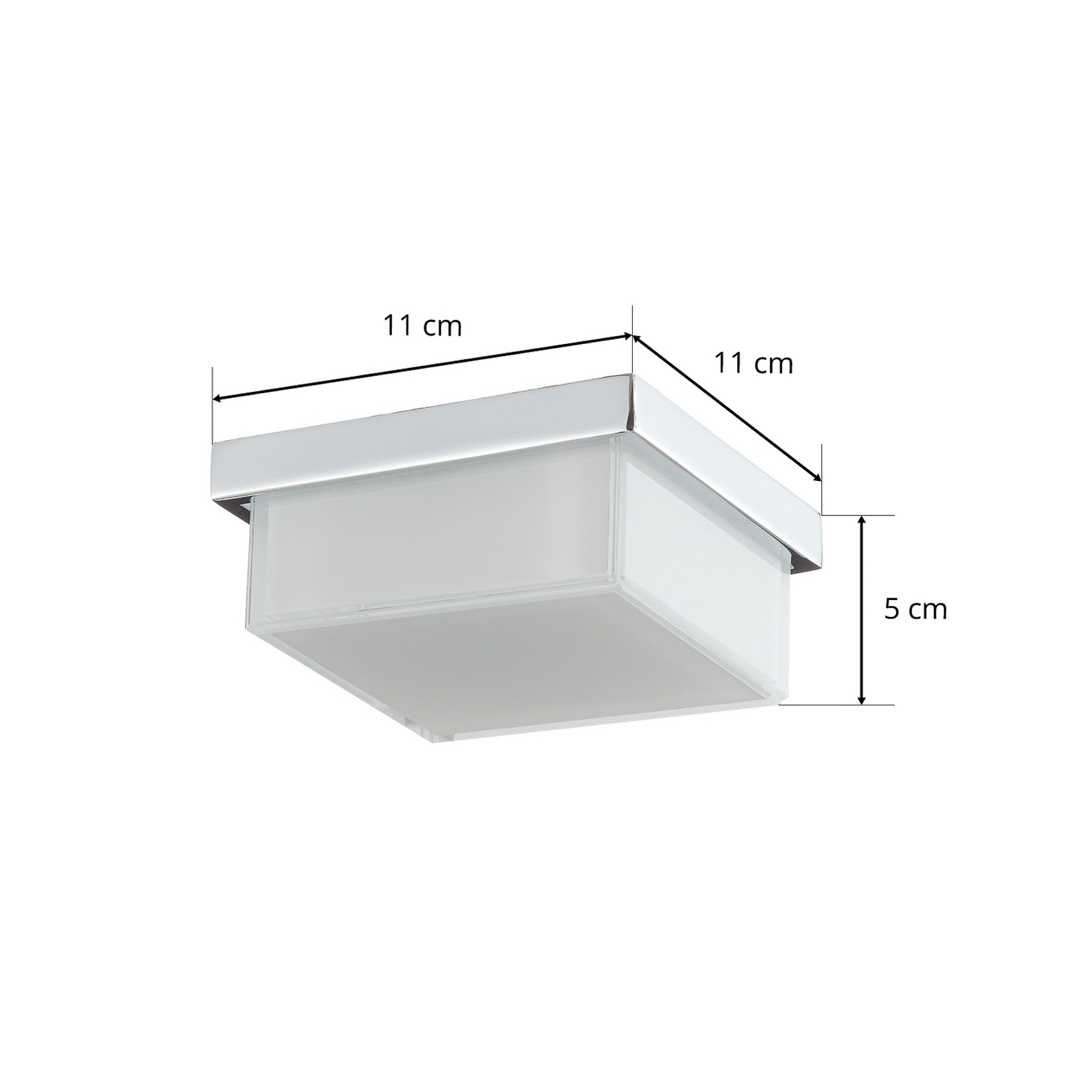 Helestra Cosi LED ceiling light chrome 11 x 11 cm