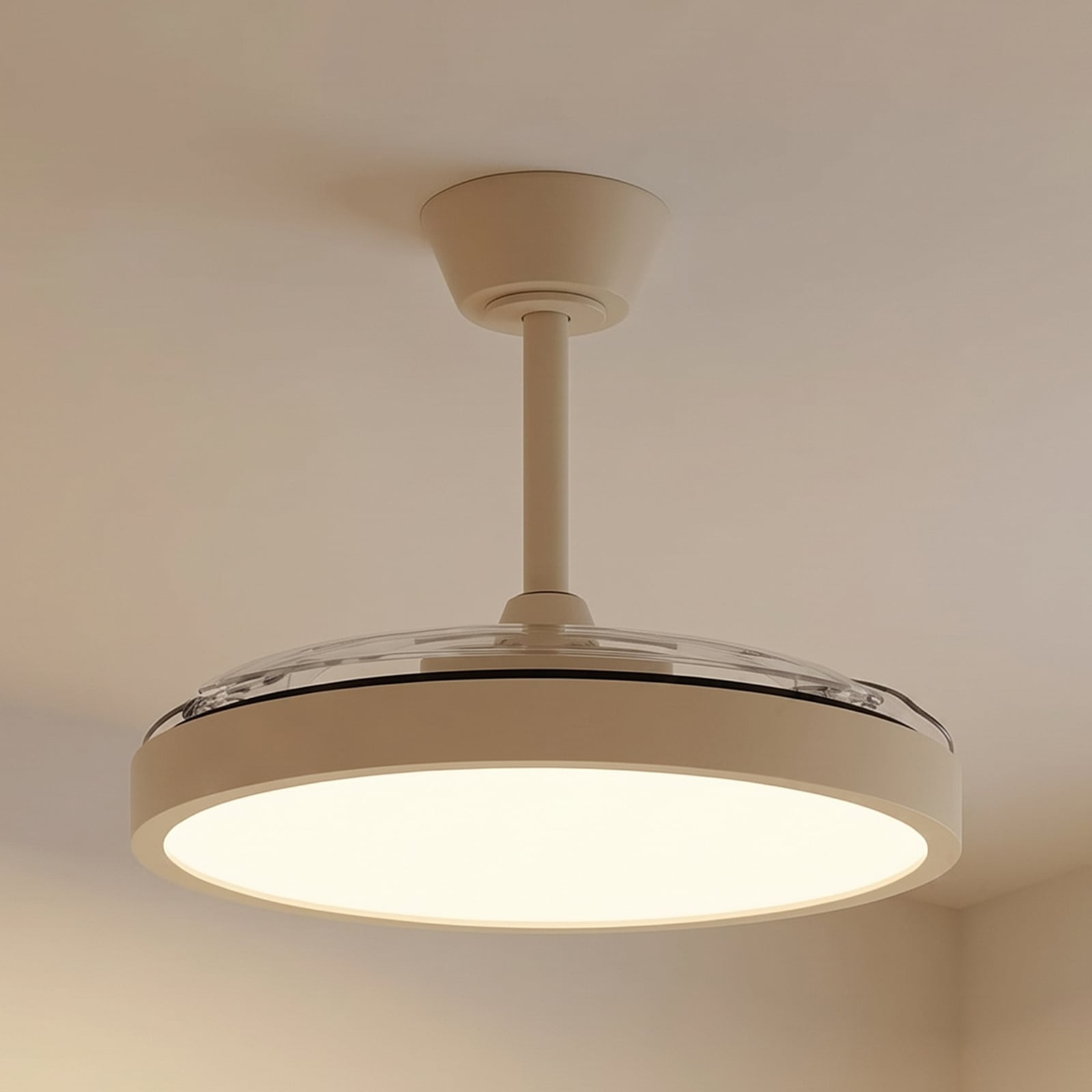 Orasu LED-loftventilator, Ø 107 cm, beige, CCT – Lindby