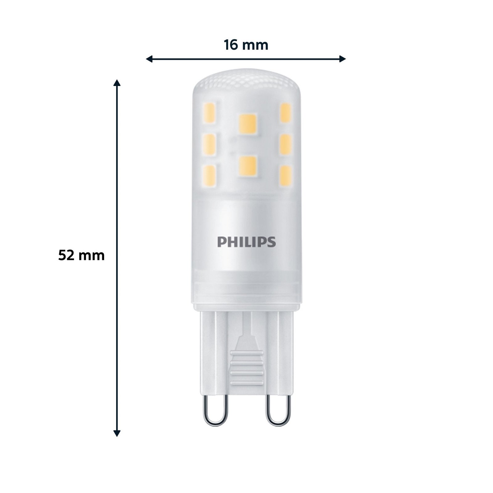 Philips LED-stiftpære G9 3,7W 470lm 2700K matt 3-pak