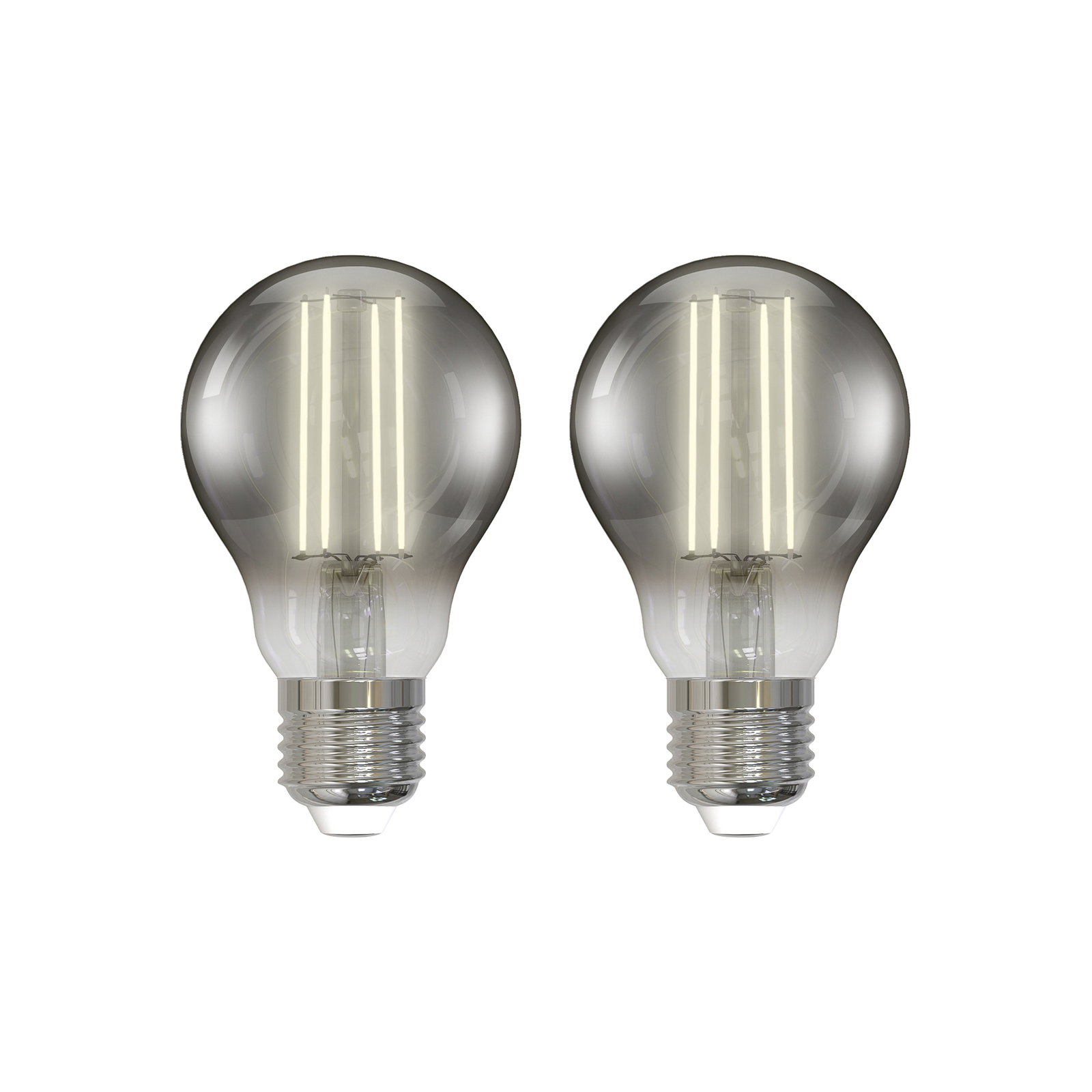 Prios LED-Filament rauchgrau E27 A60 4,9W, 2er-Set