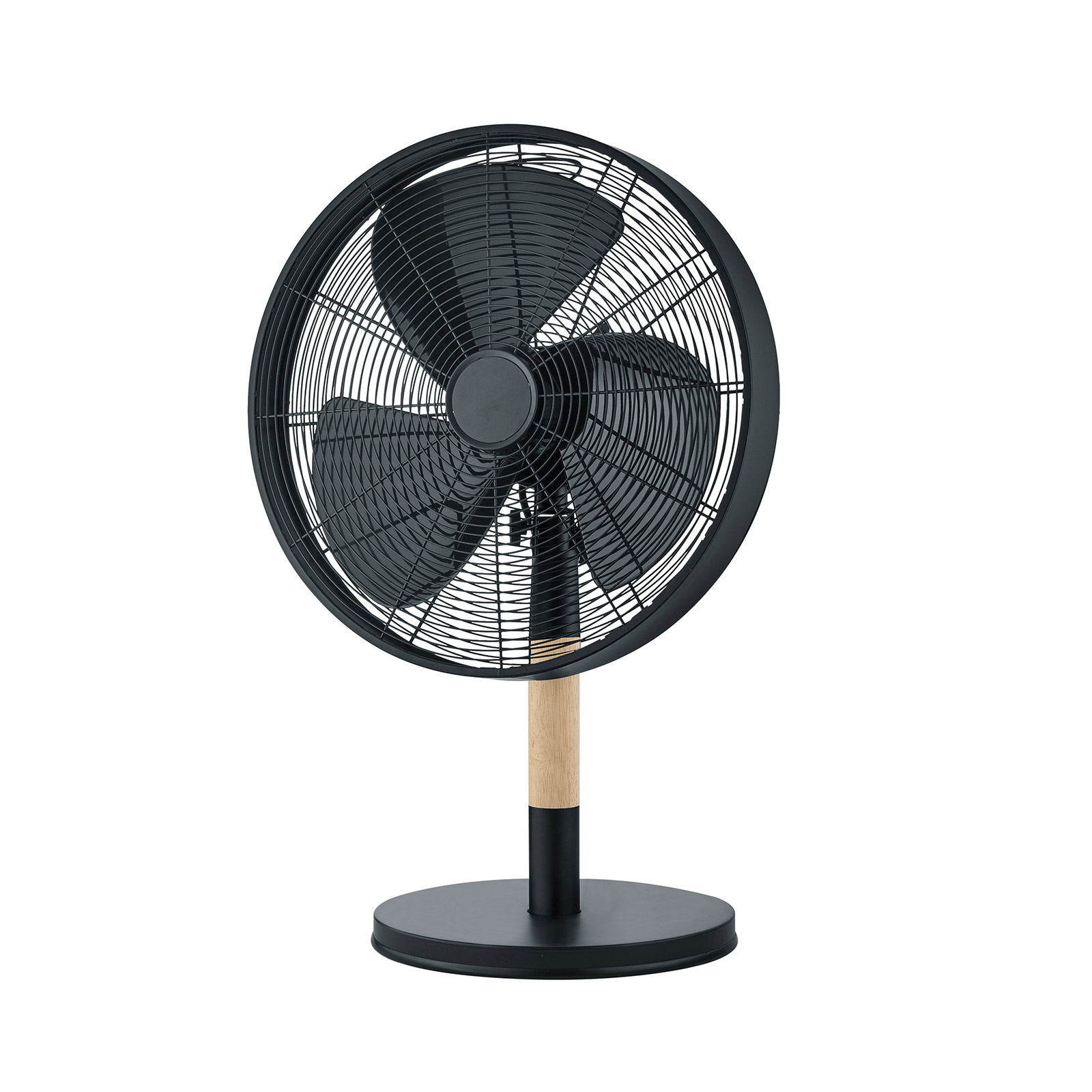 Viking table fan, black with a wooden element