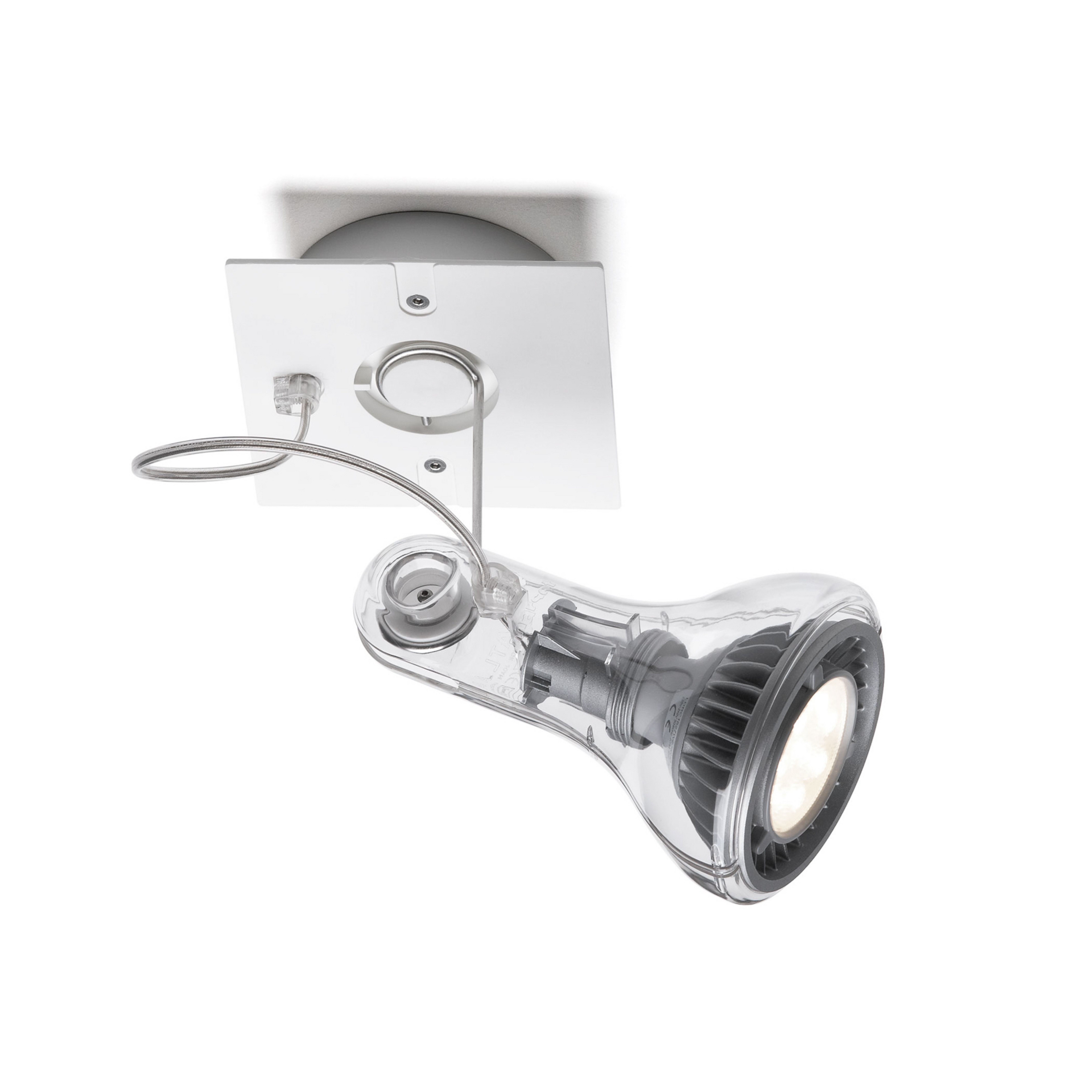 MARSET Wandstrahler Atlas, 3.000 K, Ø 11 cm, transparent