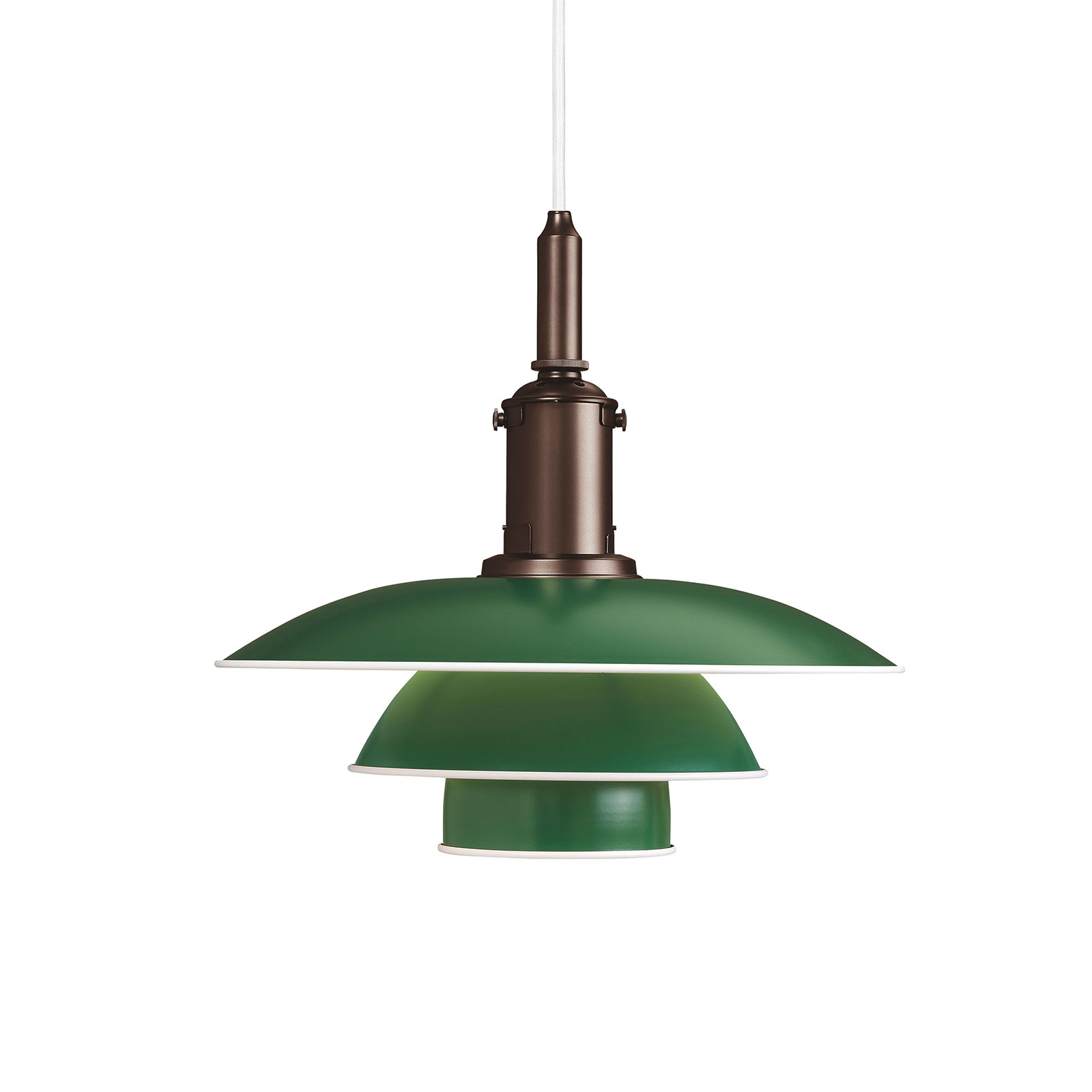 Louis Poulsen PH 3 1/2-3 hanging lamp copper/green, for Living / Dining Room, aluminium, copper, brass, E27, 70 W, energy efficiency: A++, H: 30.7 cm