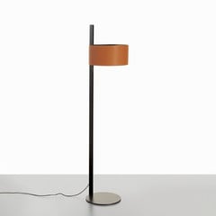 Oluce Parallel 396 piantana paralume cuoio marrone