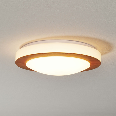 Runde LED-Deckenleuchte Gordon m. Holzlackierung