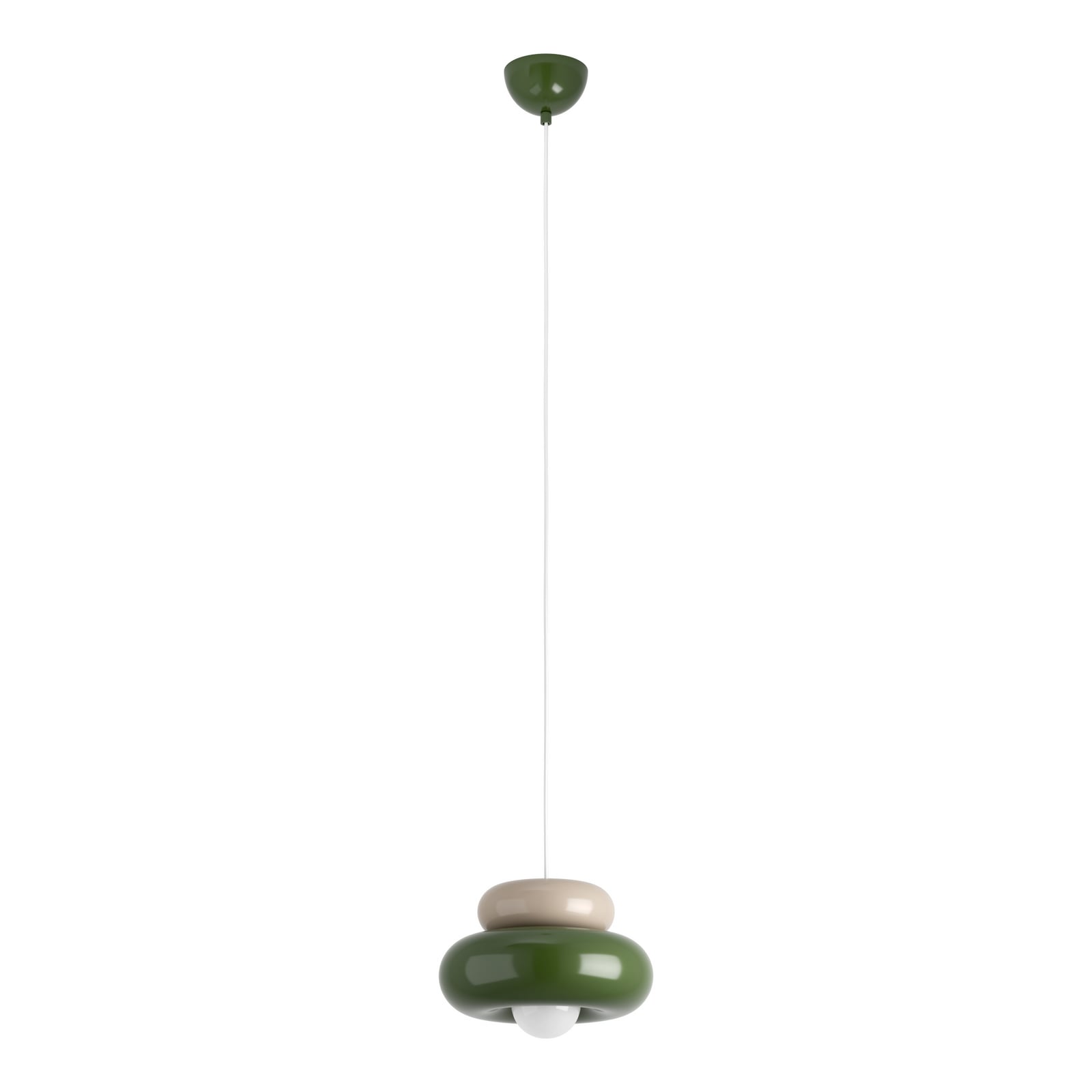 Hängeleuchte Torchiarolo, grün/beige, Metall, E27