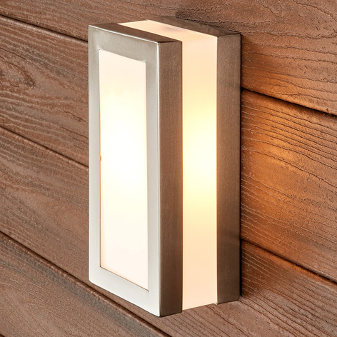 Eckige Edelstahl-Außenwandlampe Odis