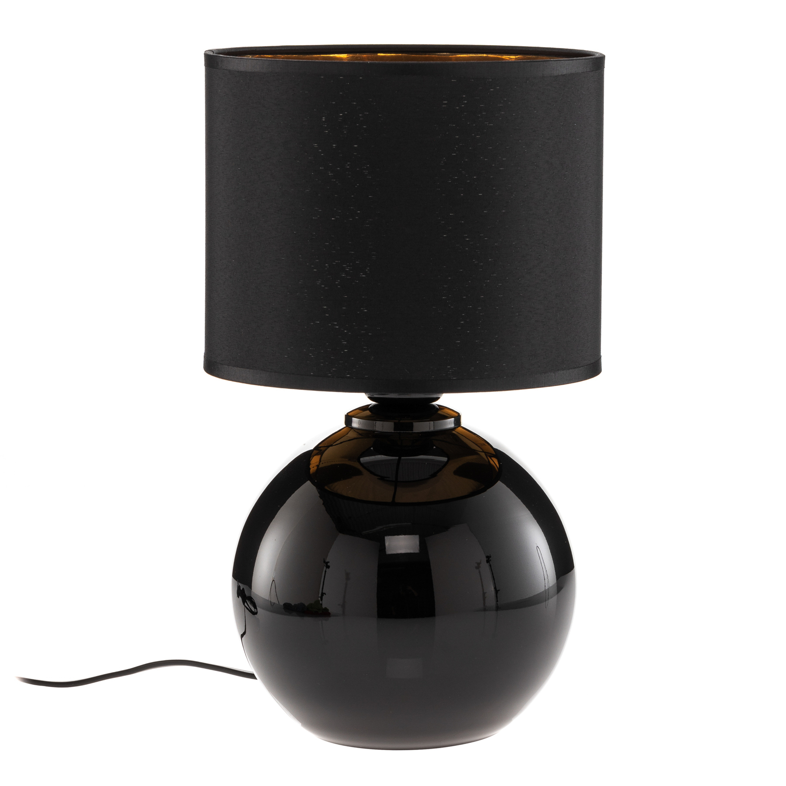 Lampă de masă Palla, Ø 20 cm, negru/auriu