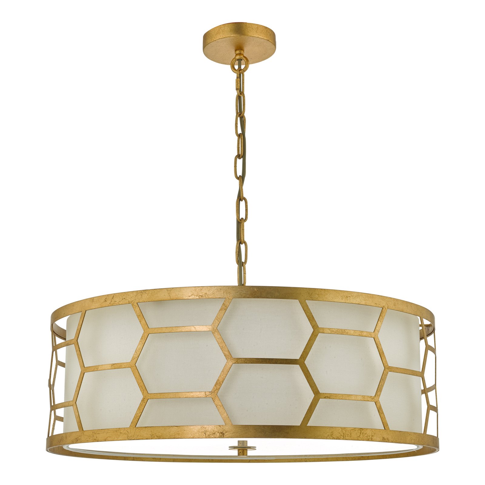 Epstein pendant light in gold and ivory, Ø 64cm