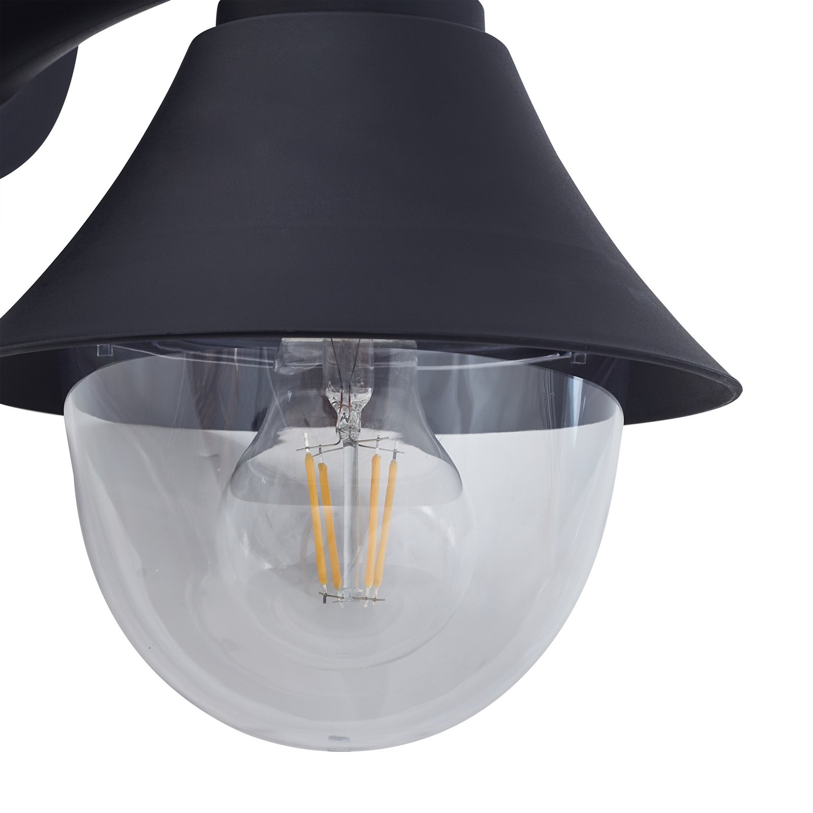 Lindby Keicy lampă de perete pentru exterior, negru, plastic, IP44