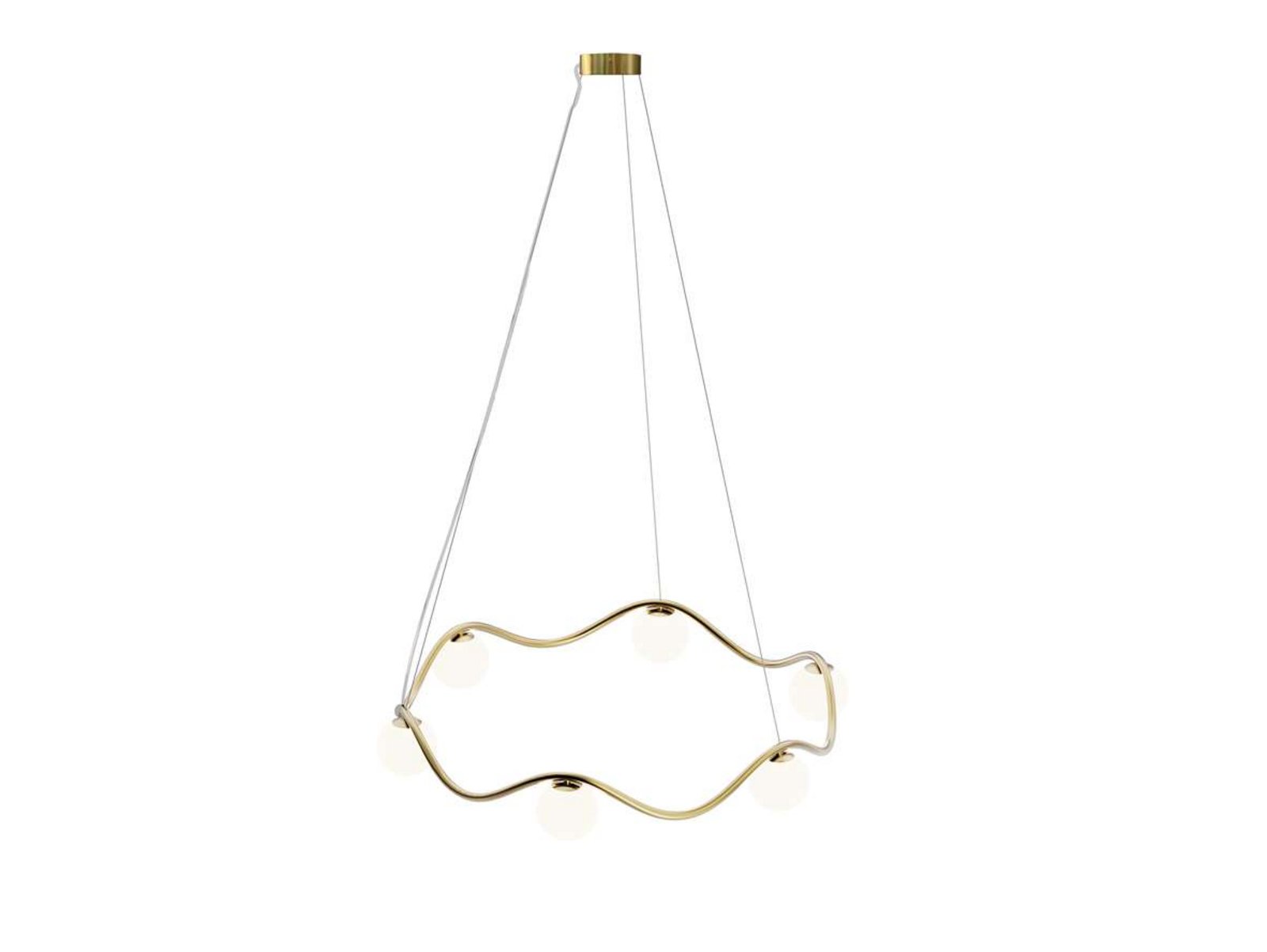 Circle of Life Plafoniere V2 Ø91 Raw Brass/Opal White - Rebello Decor