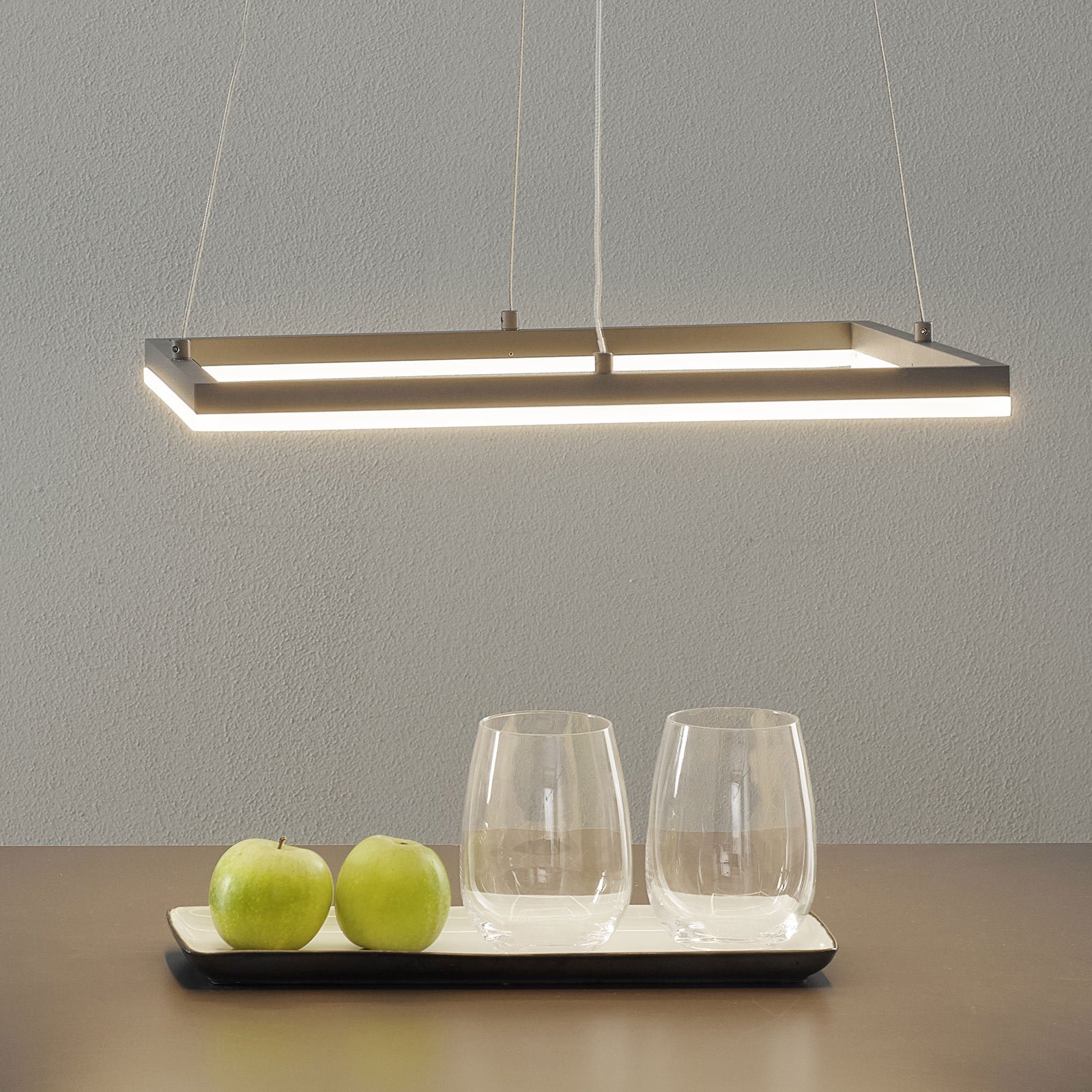 Lámpara colgante LED Bard 42x42 cm, antracita