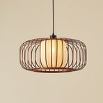 Lindby Davella pendant light, Ø 50 cm, bamboo, textile