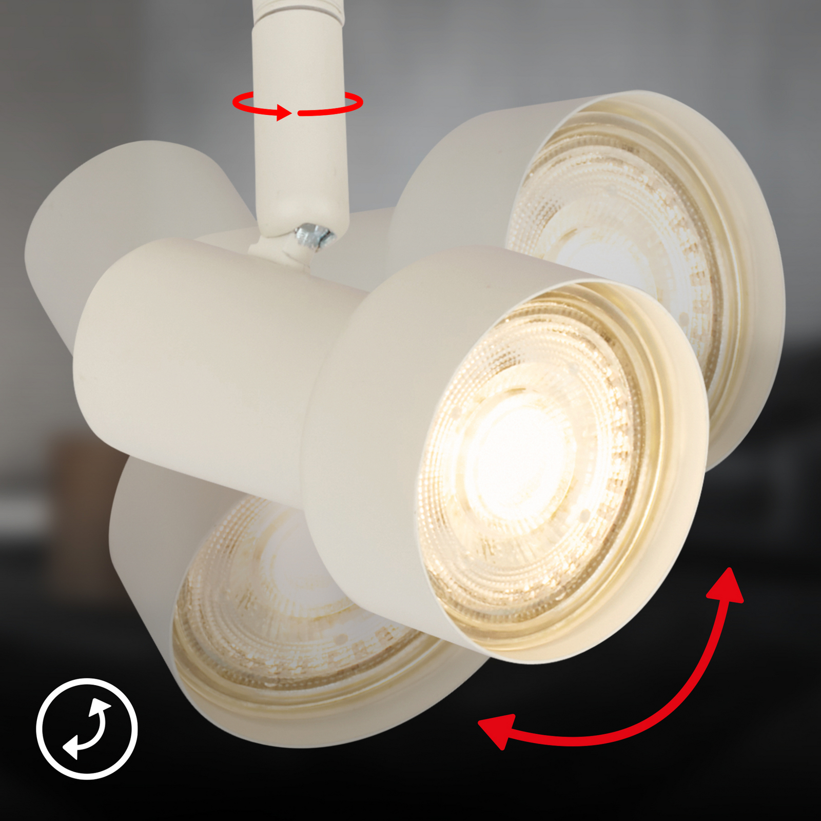 Downlight Tapp, blanco, longitud 28 cm, 2 luces, metal, GU10