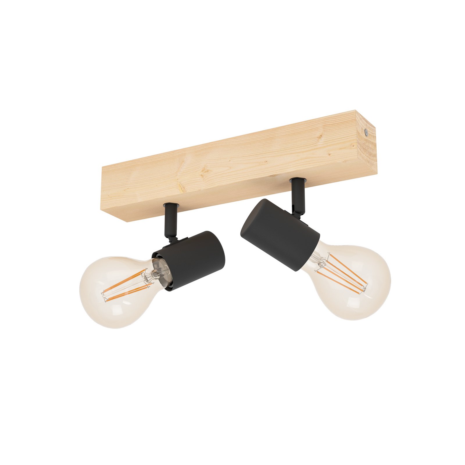 Deckenleuchte Townshend 3 aus Holz, zweiflammig