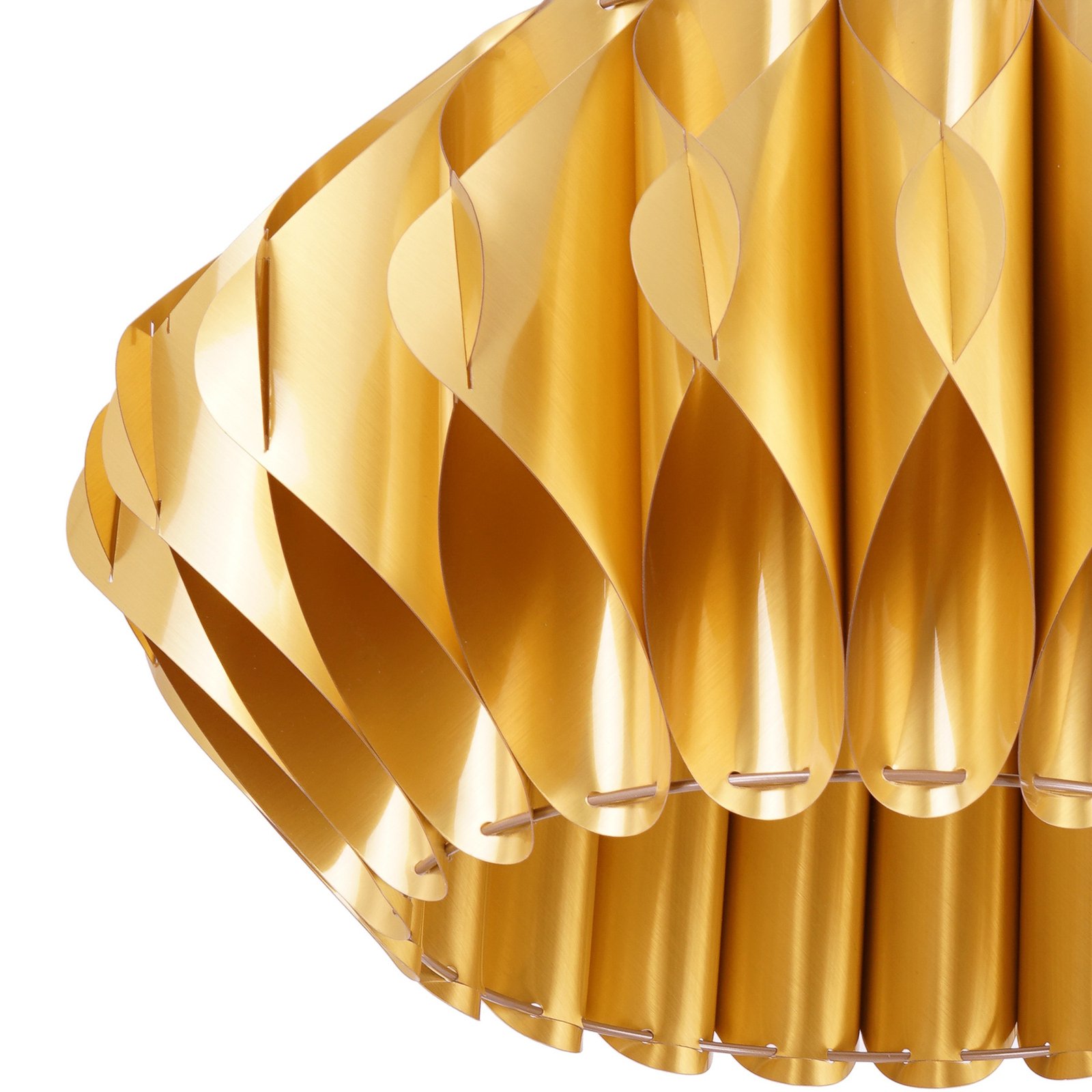 "Serenity" pakabinamas šviestuvas su plastikiniu gaubtu, aukso spalvos