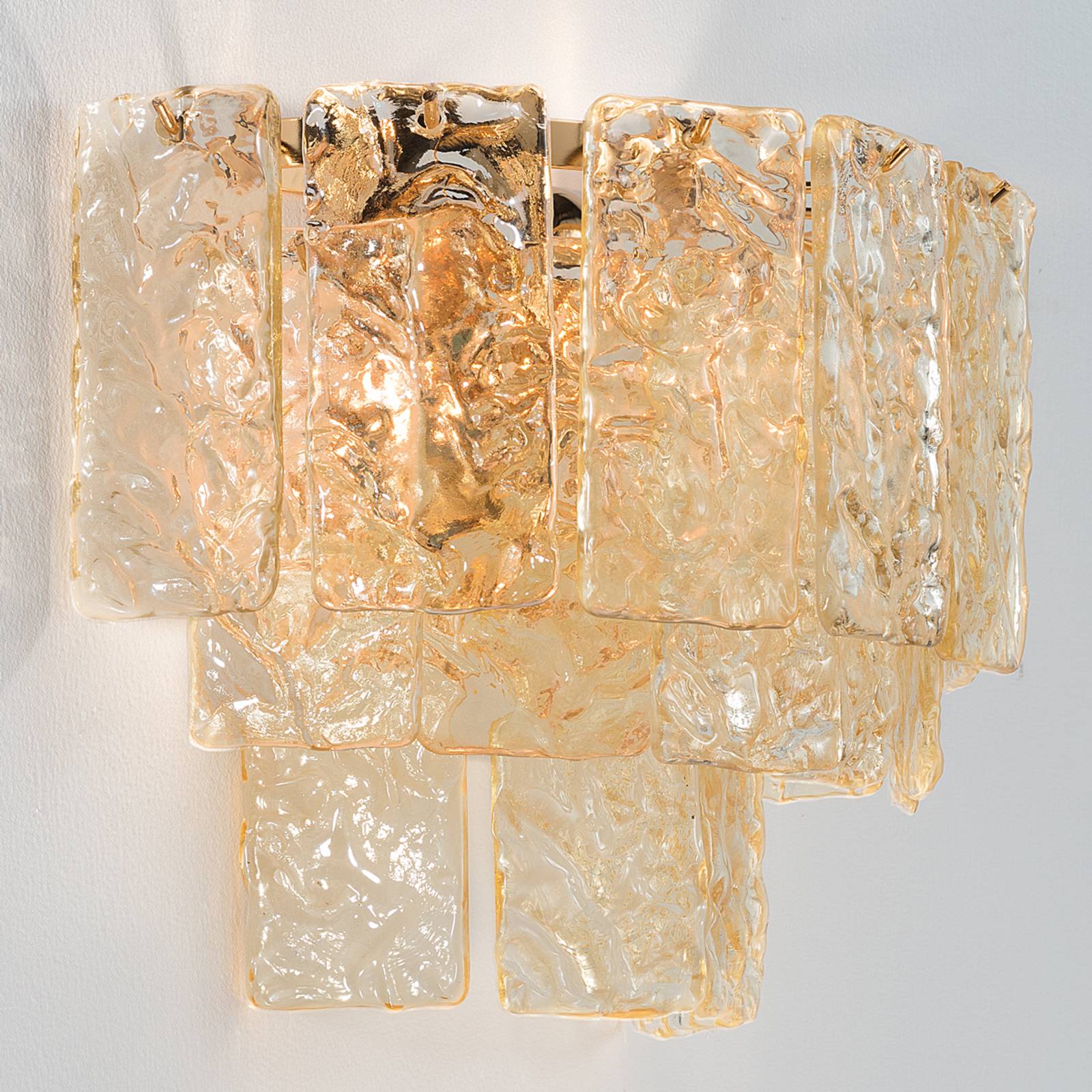 Image of Patrizia Volpato Applique en verre Glace avec support doré 