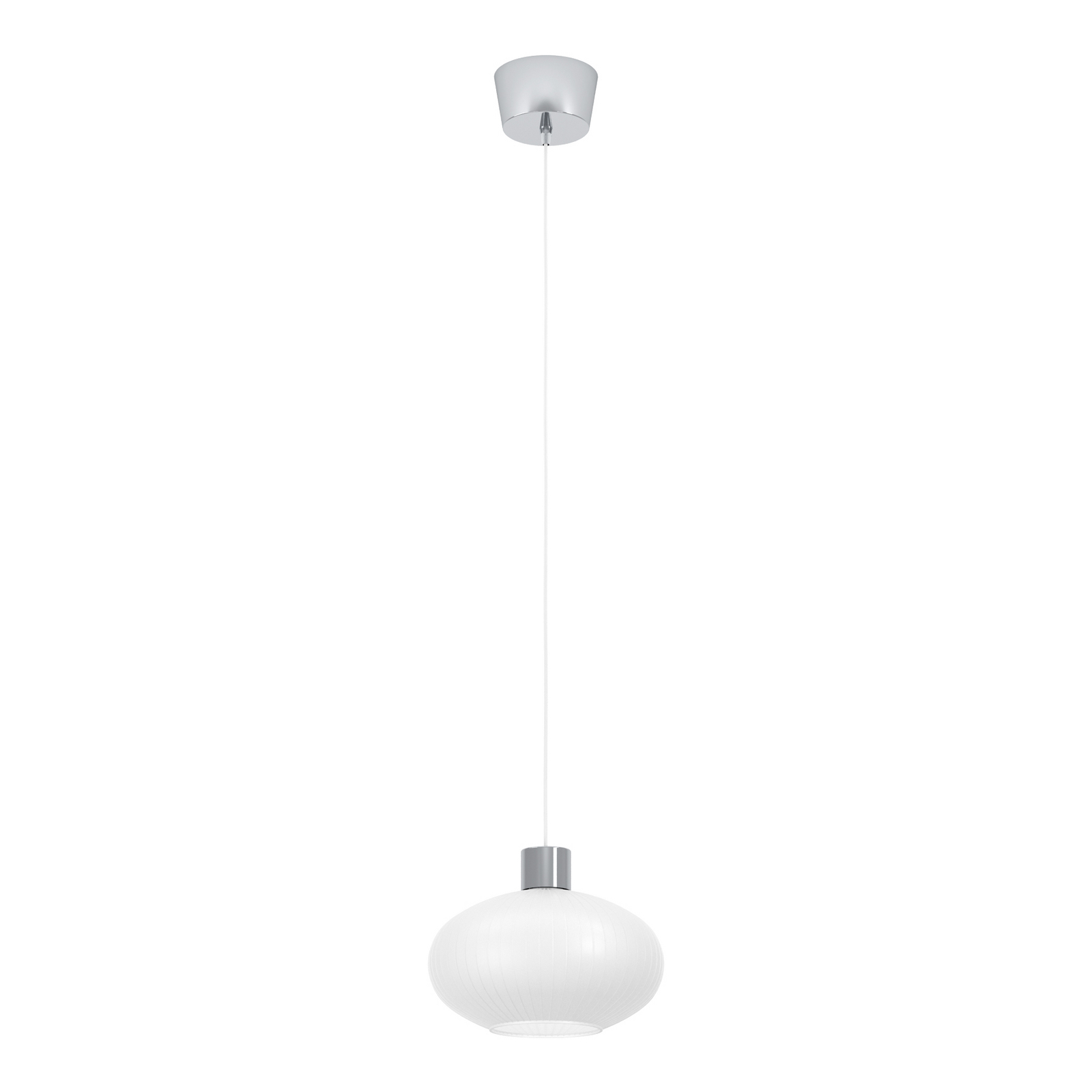 Suspension Dasmina, Ø 25 cm, blanc/chrome, verre, E27