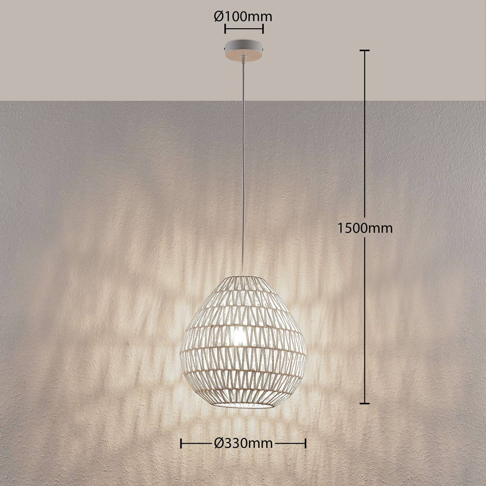 Lampa wisząca Danya z papierowej plecionki 33cm