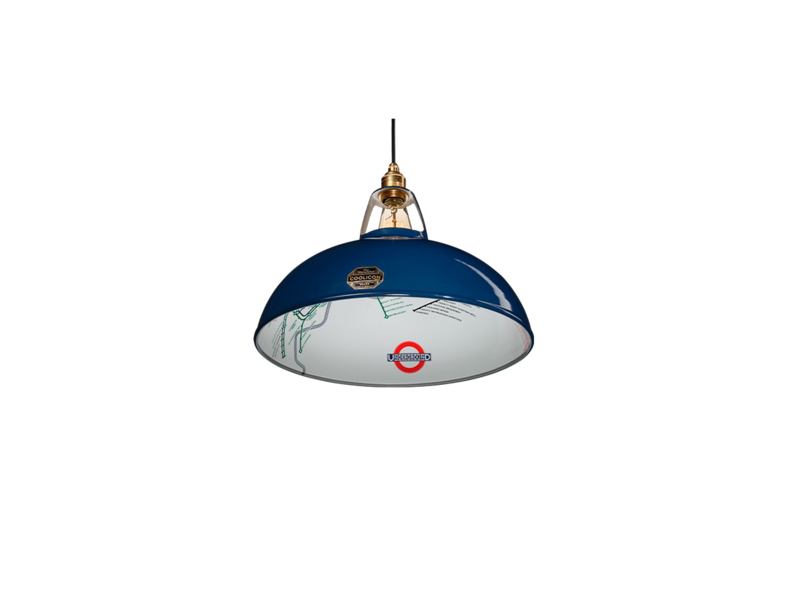 Large 1933 Design Candeeiro Suspenso Piccadilly Line Blue - Coolicon