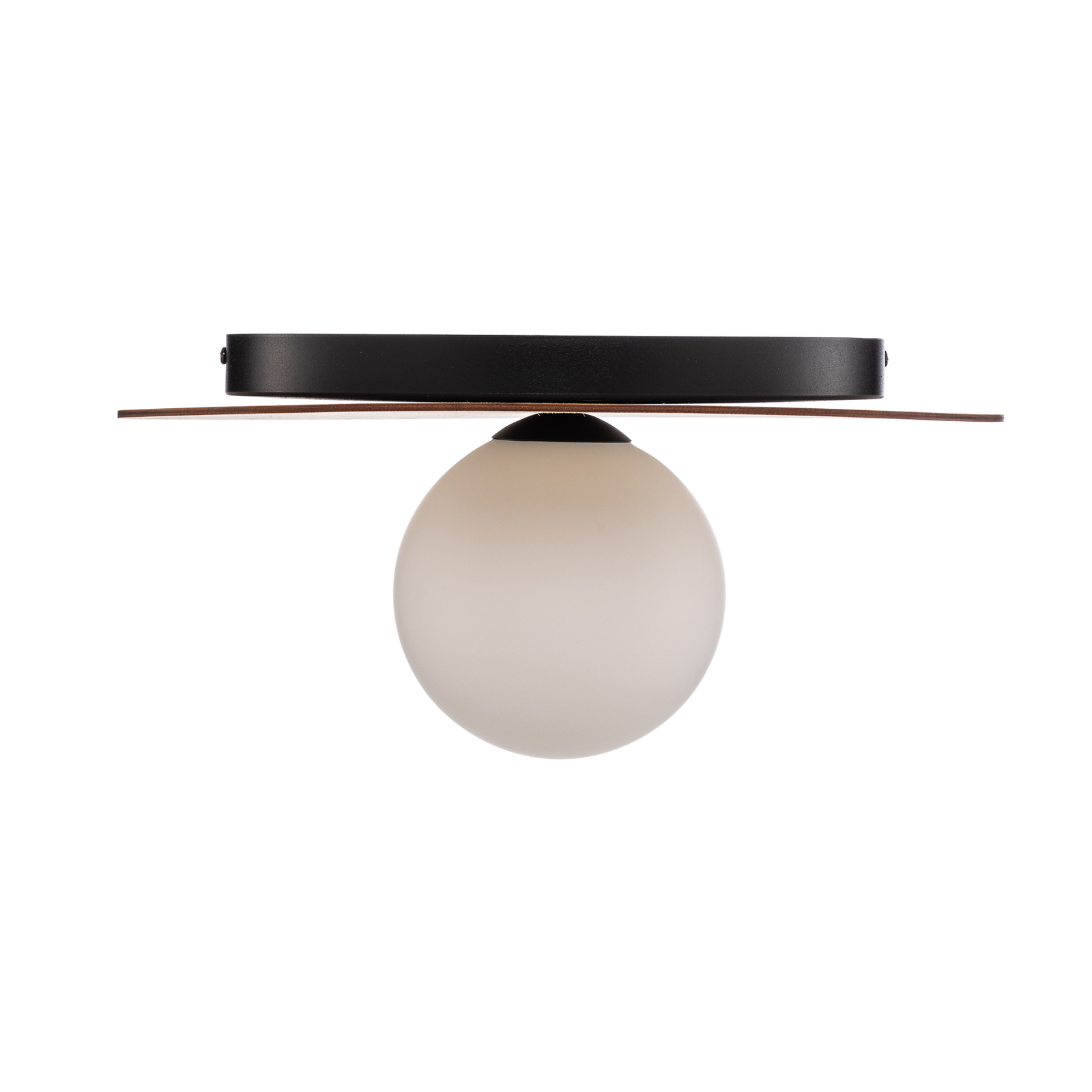 Plafonnier Kenzo, rond, brun/blanc, à 1 lampes