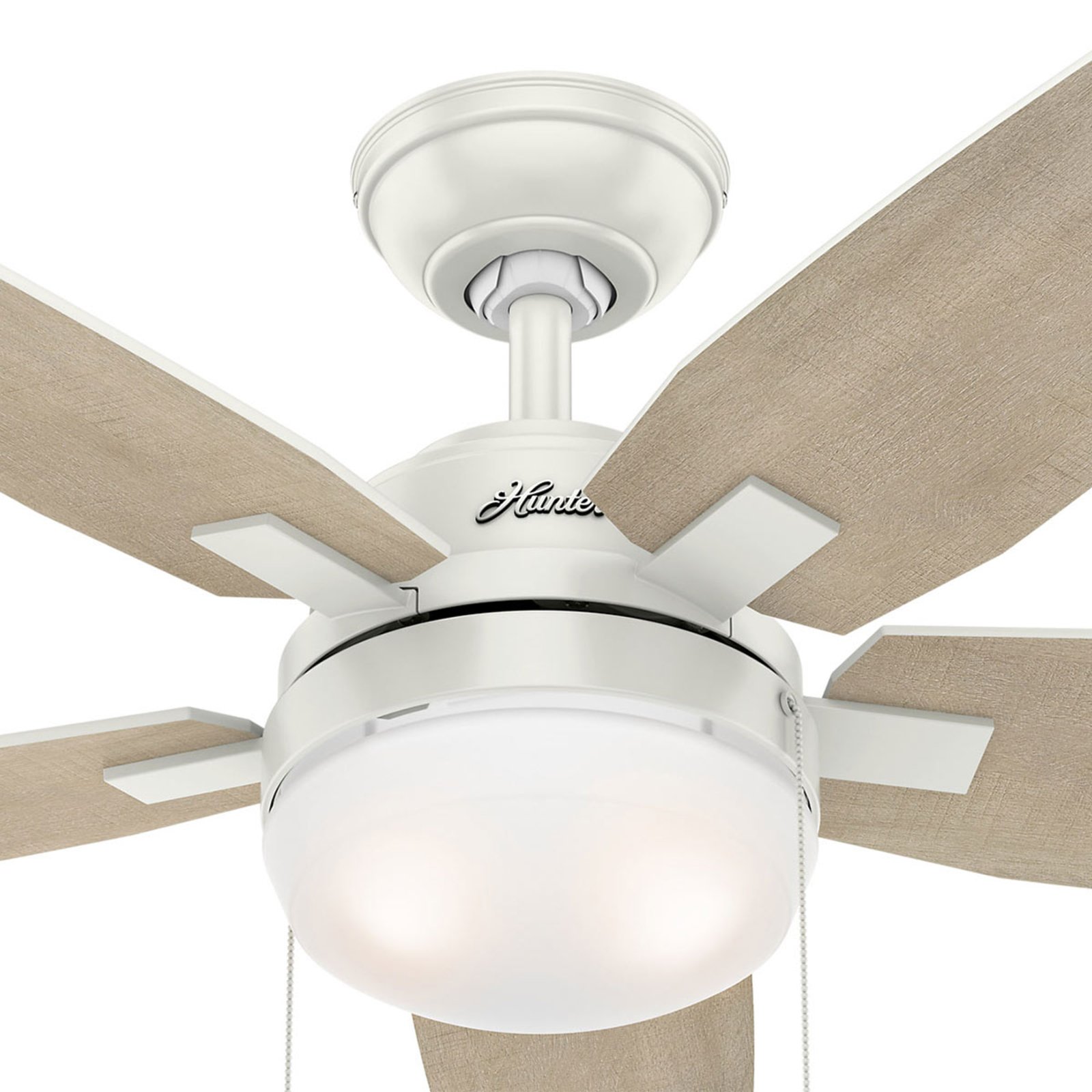 Hunter Arcot fan with light, white/grey
