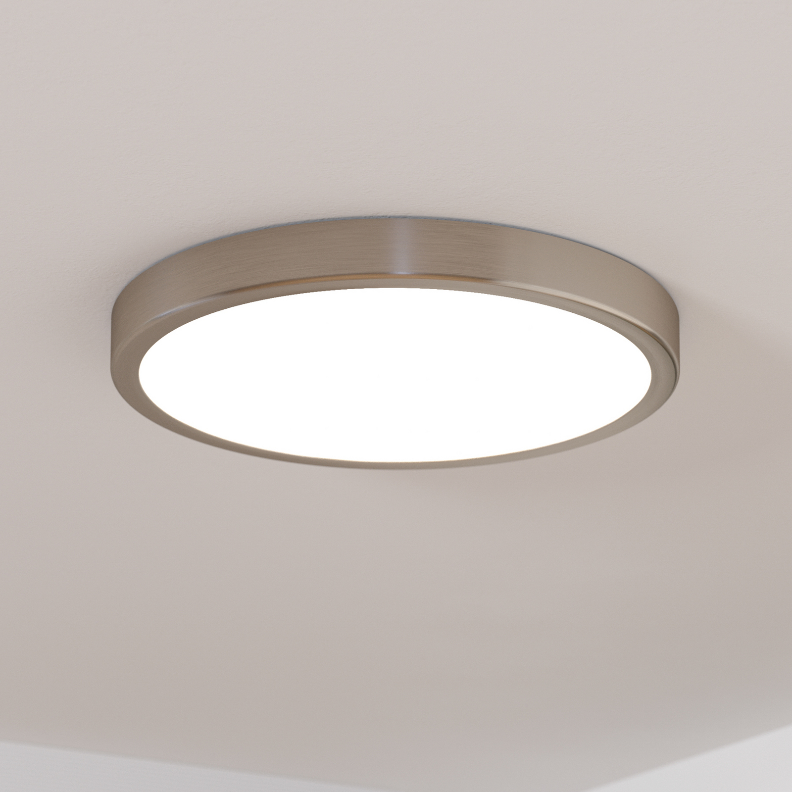 Panel LED de superficie Fueva 5 IP20 830 níquel Ø28,5cm