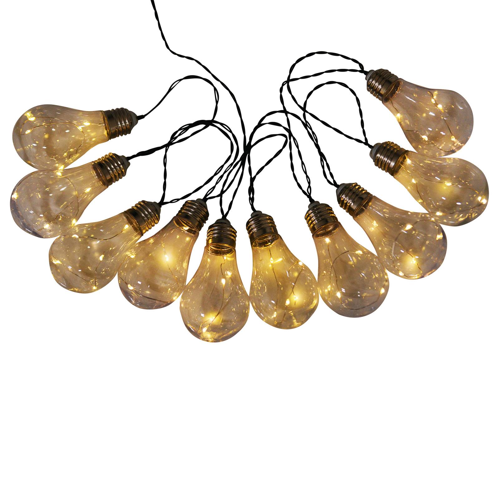 Guirlande solaire LED incandescence 10 lampes