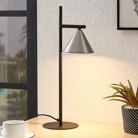 Lucande Kartio table lamp, nickel