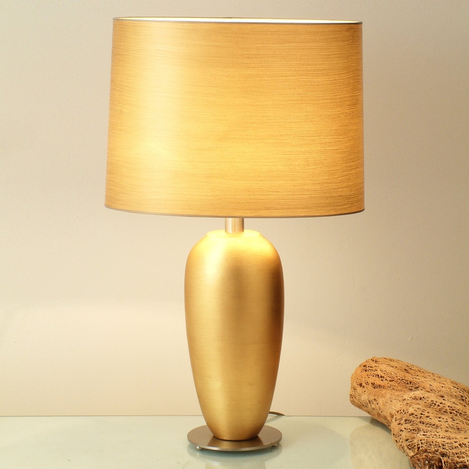 Klasická stolná lampa EPSILON zlatá výška 65 cm