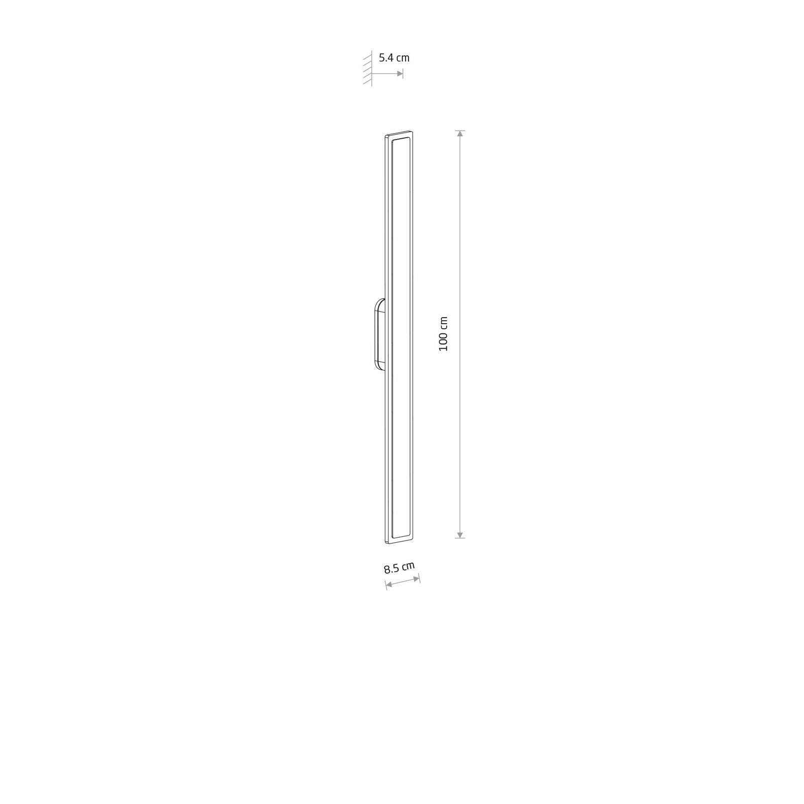 Applique a LED Isla, sabbia, alluminio, altezza 100 cm, IP54