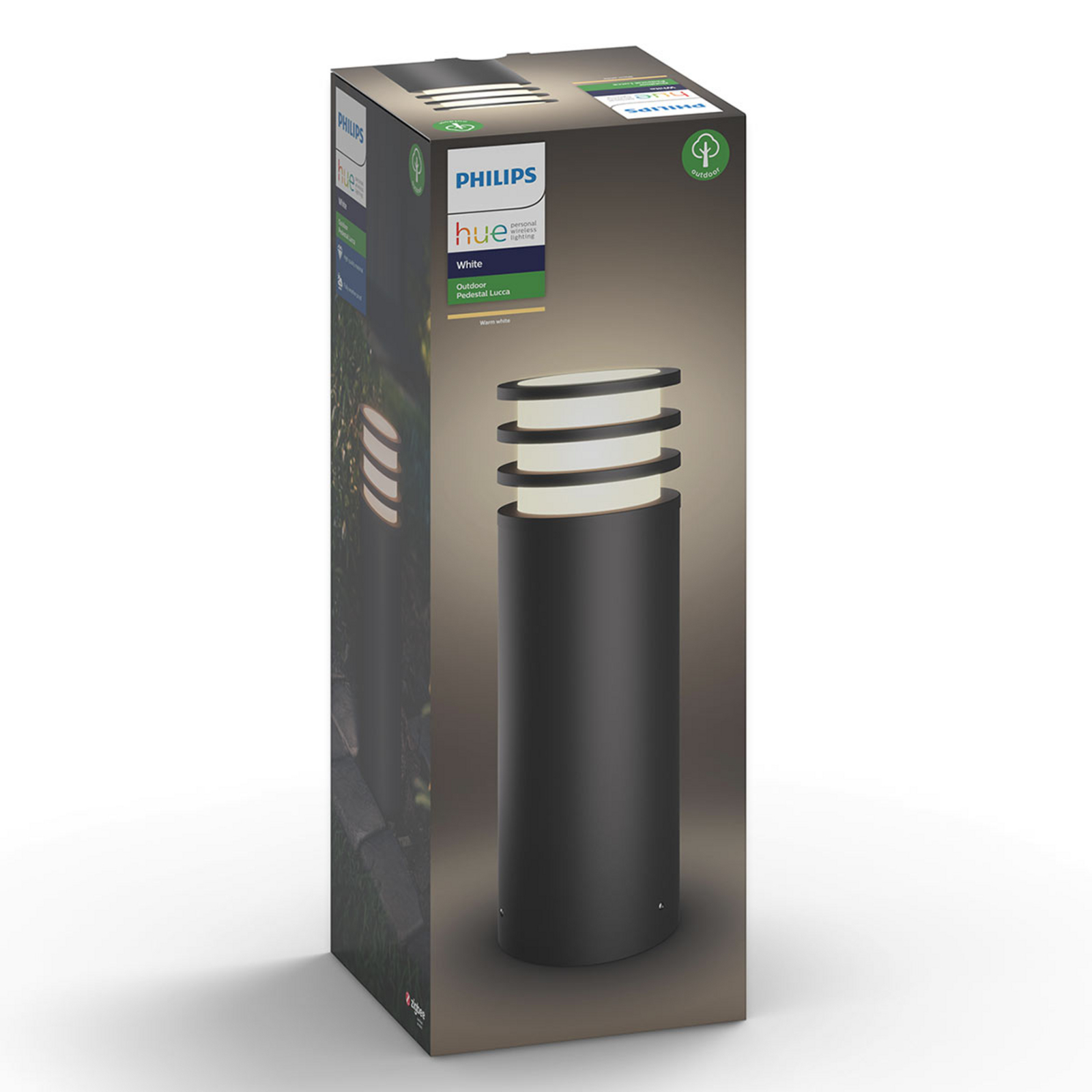 Lampa cokołowa LED Philips Hue Lucca, czarna, RGBW smart, IP44