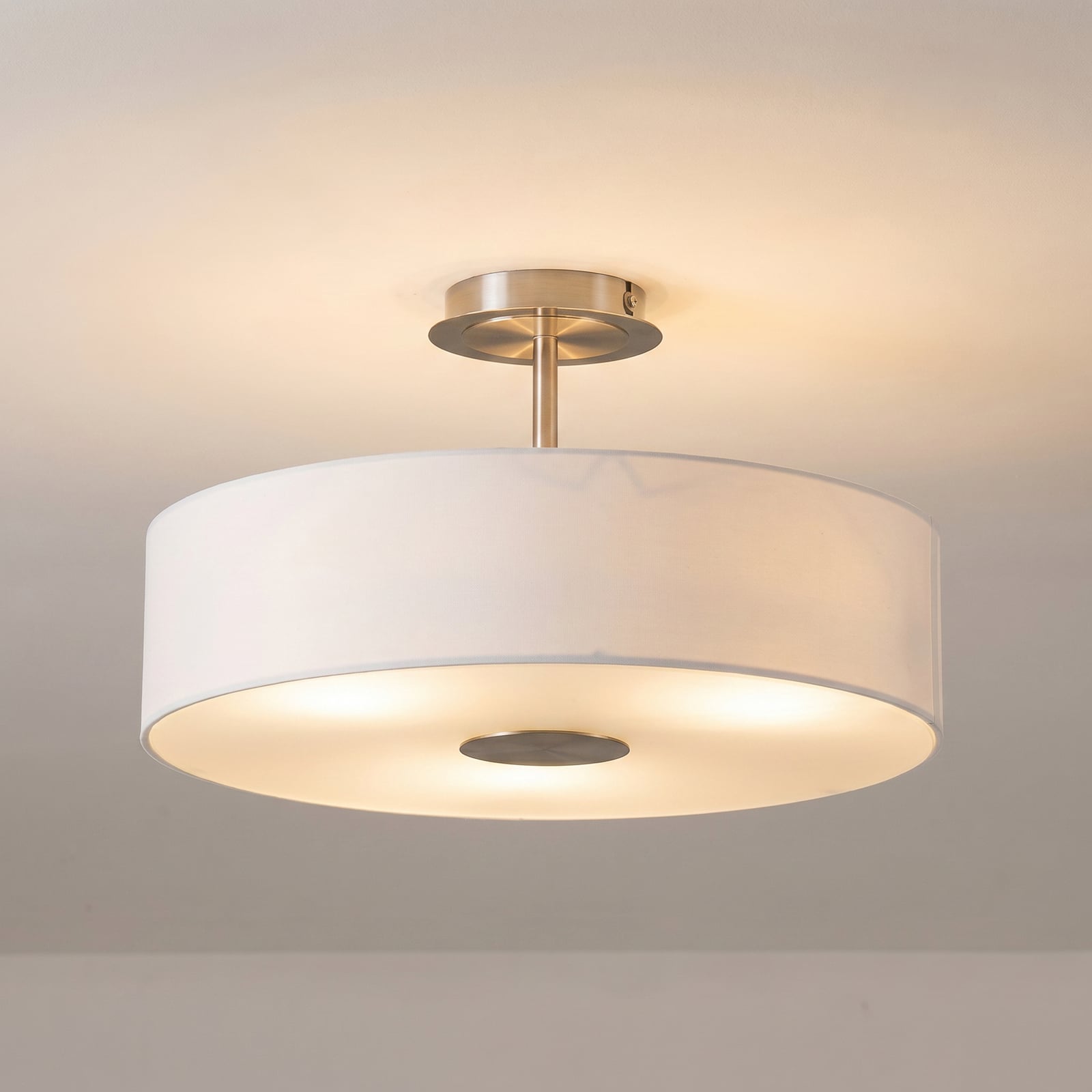 Josia Candeeiro de Tecto White/Nickel/Chrome - Lindby