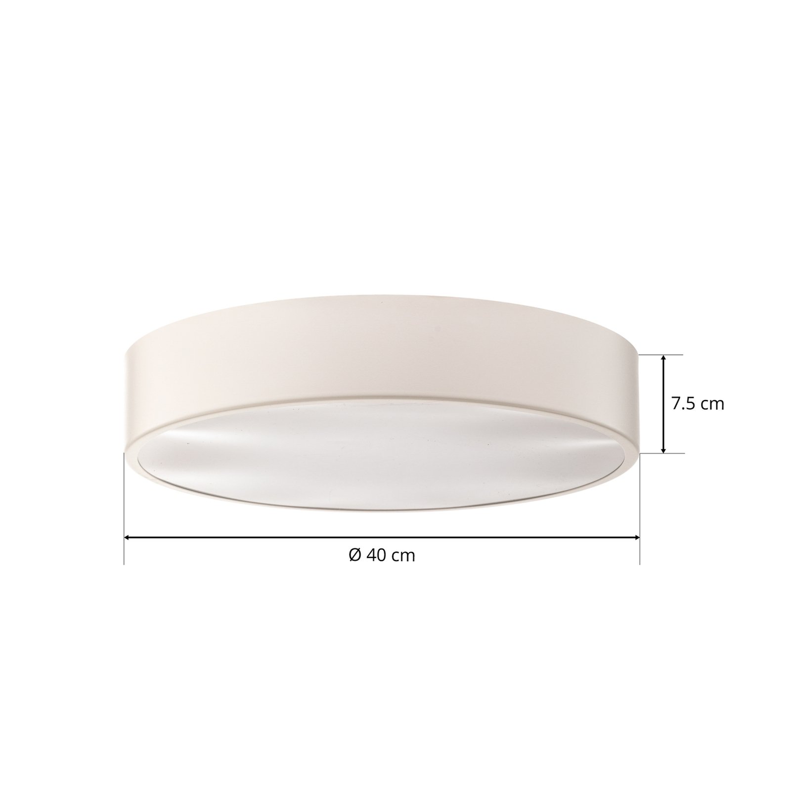 Taklampa Cleo 400, IP54, Ø 40 cm vit