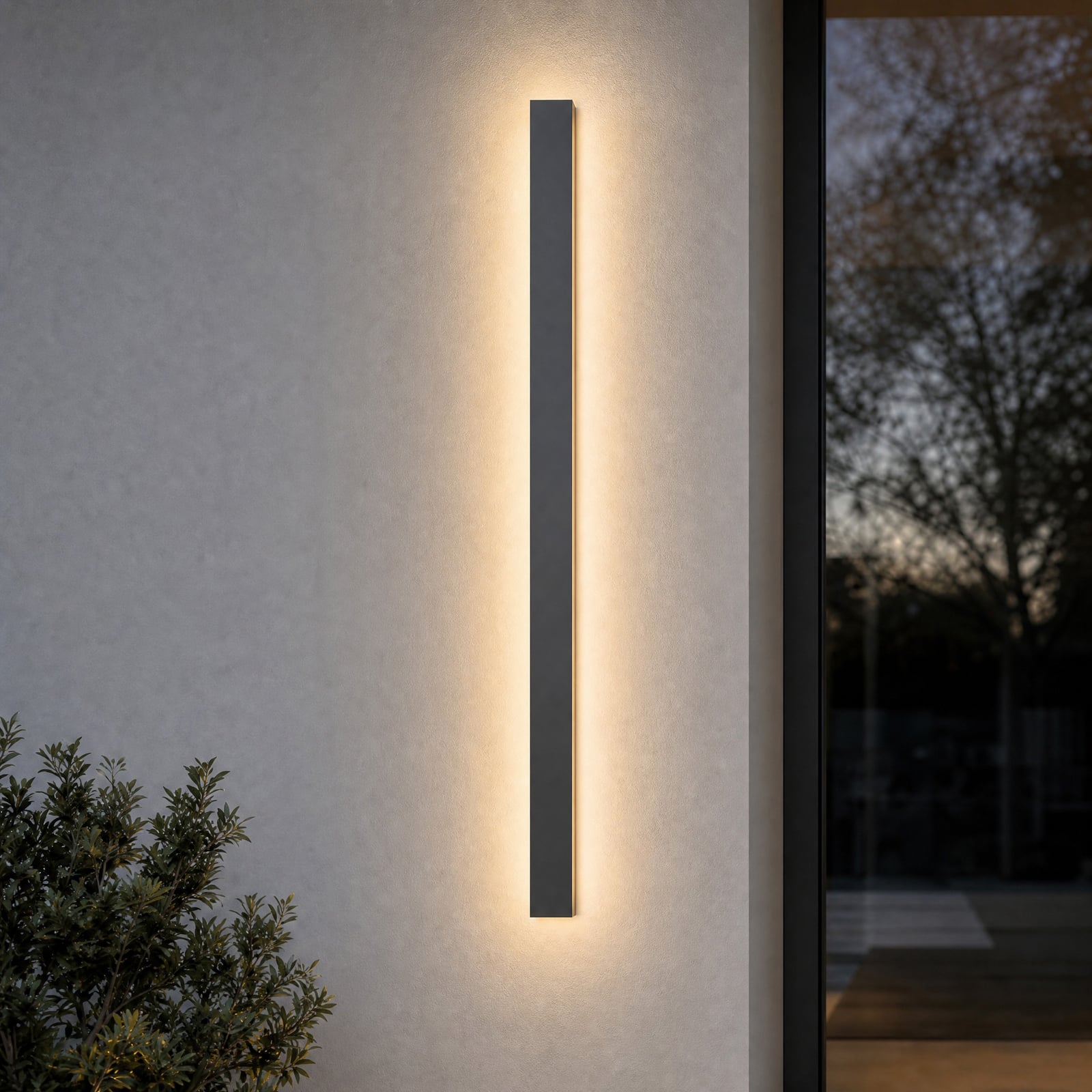 Kinkiet zewnętrzny LED Lengo, 3000 K, antracyt, 100 cm, światło skierowane w