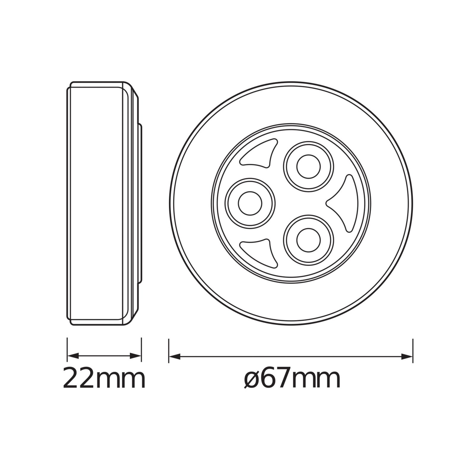 OSRAM LED-Möbelleuchte DOT-IT-CLASSIC, silber, Batterie, dim