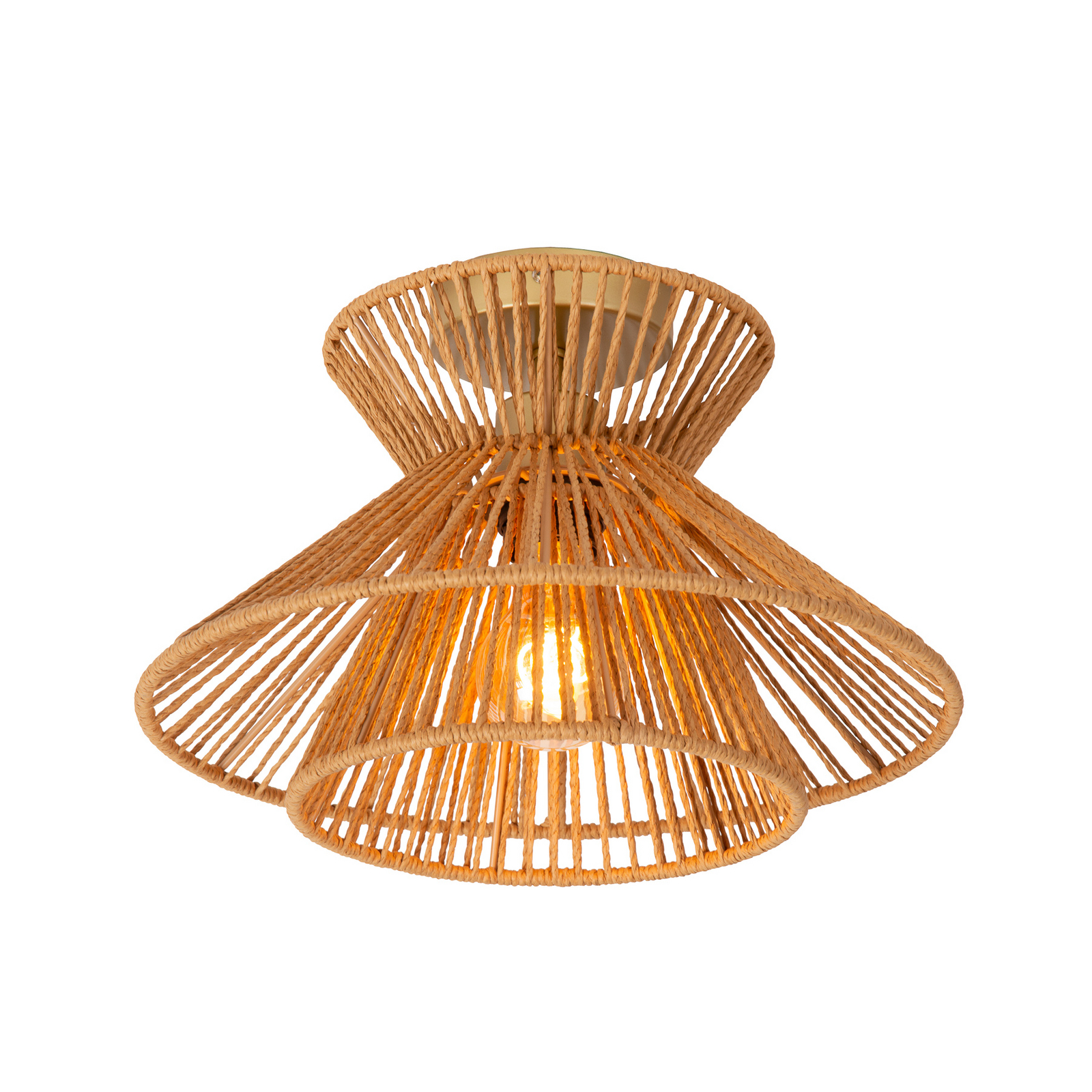 Taklampe Tasman, Ø 32 cm, naturfarget, papir