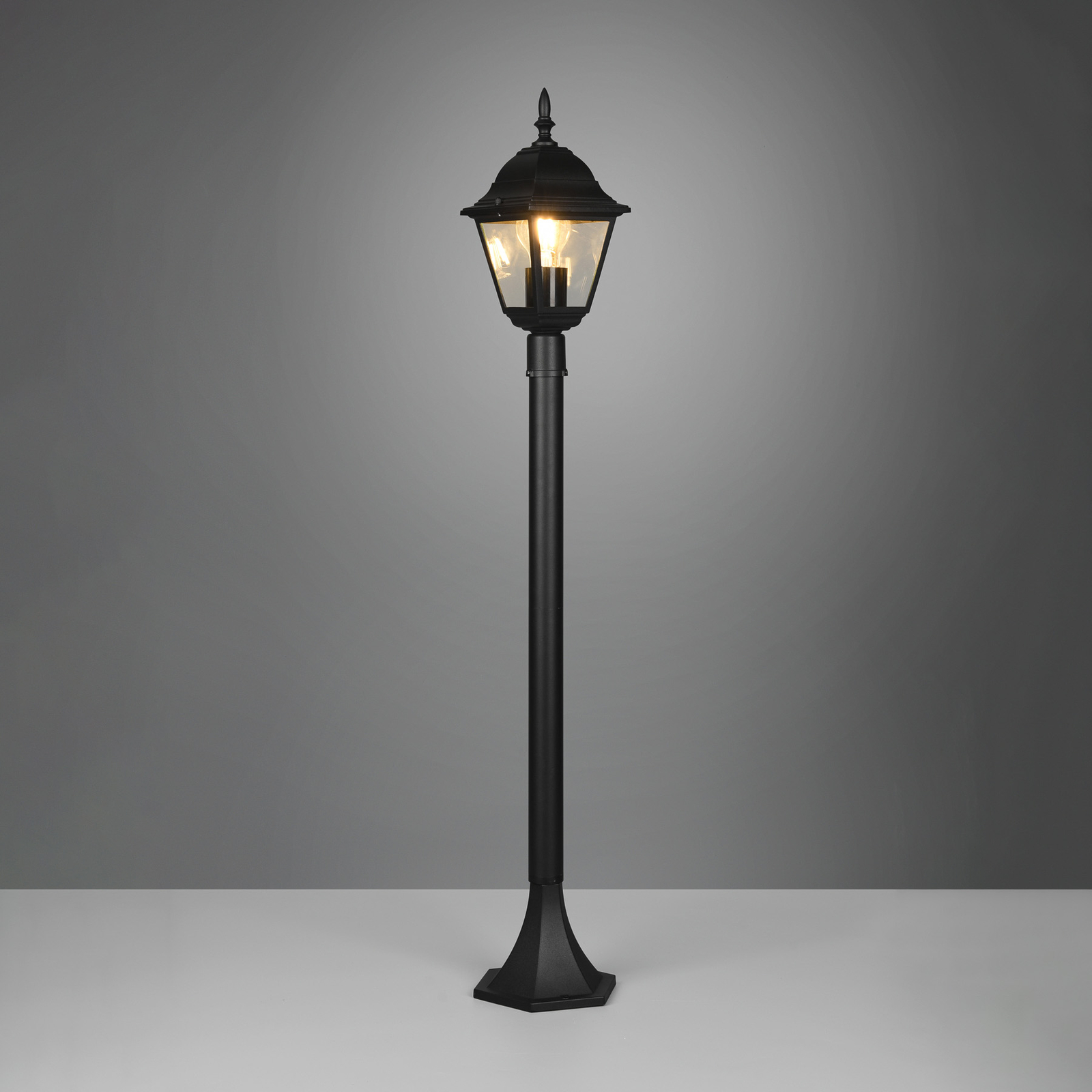 Bolardo luminoso Livenza, negro, altura 100 cm, aluminio, IP44