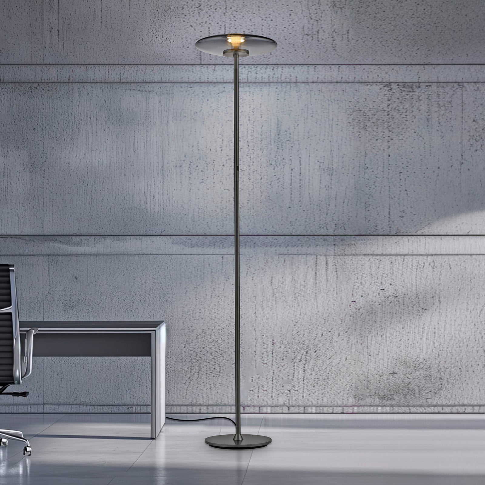 Vitrum LED-Stehlampe, grau Aluminium/Glas Touchdimmer - PURE Vitrum LED-Stehlampe, grau Aluminium/Glas Touchdimmer - PURE