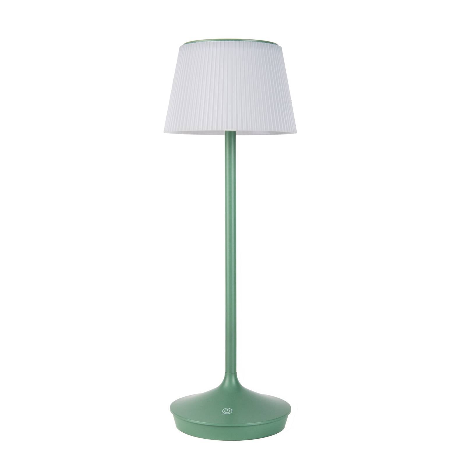 NÄVE Leuchten Solar-/ Akkutischleuchte EMMI inkl. CCT / Touch; 13x13x13x38 cm (LxBxØxH); grün