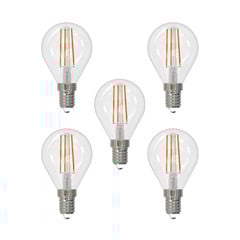 Bombilla LED filamento E14 4W 2700K gota dim 5 ud