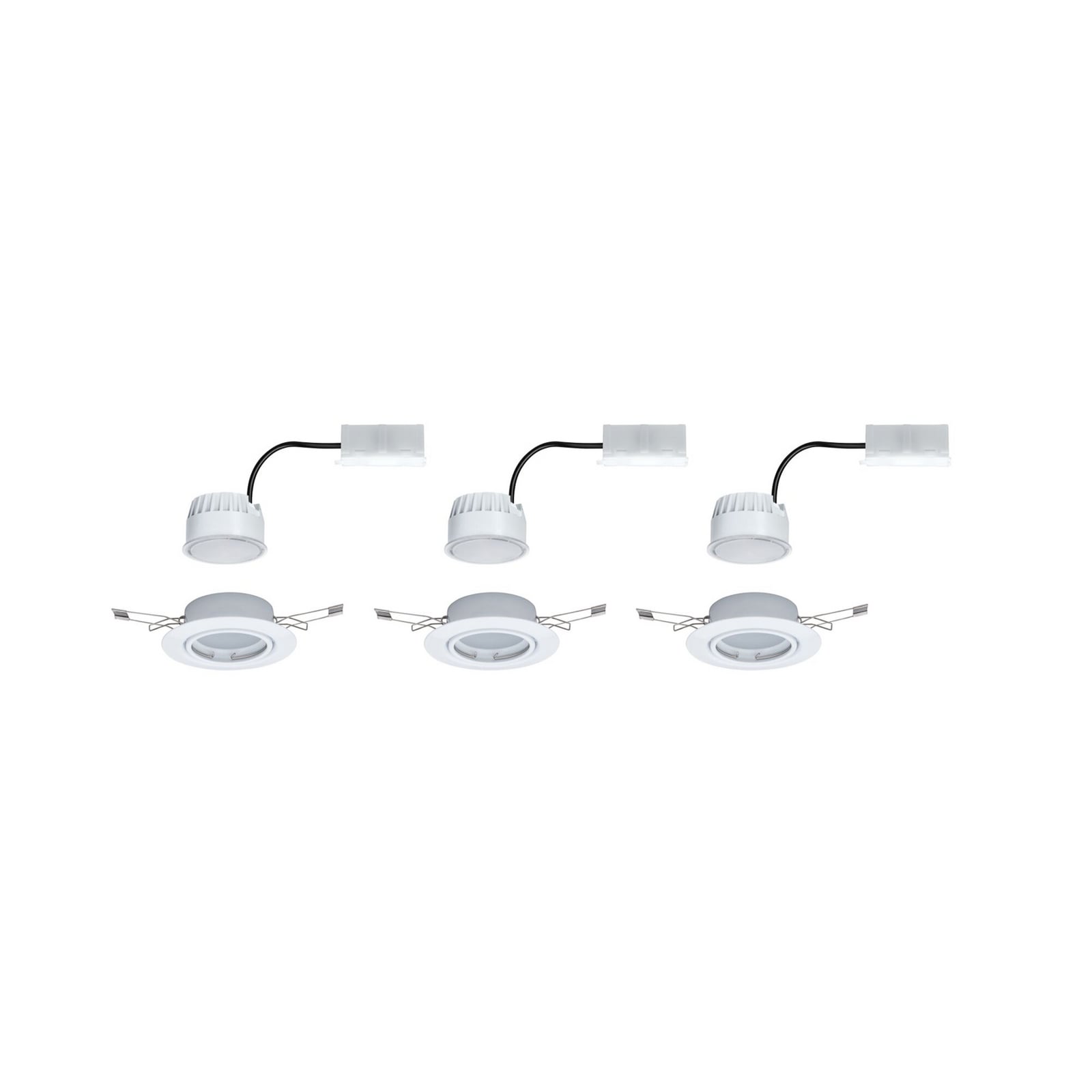 Paulmann LED inbouwspot Base Coin wit aan/uit, 3 stuks, 3000K