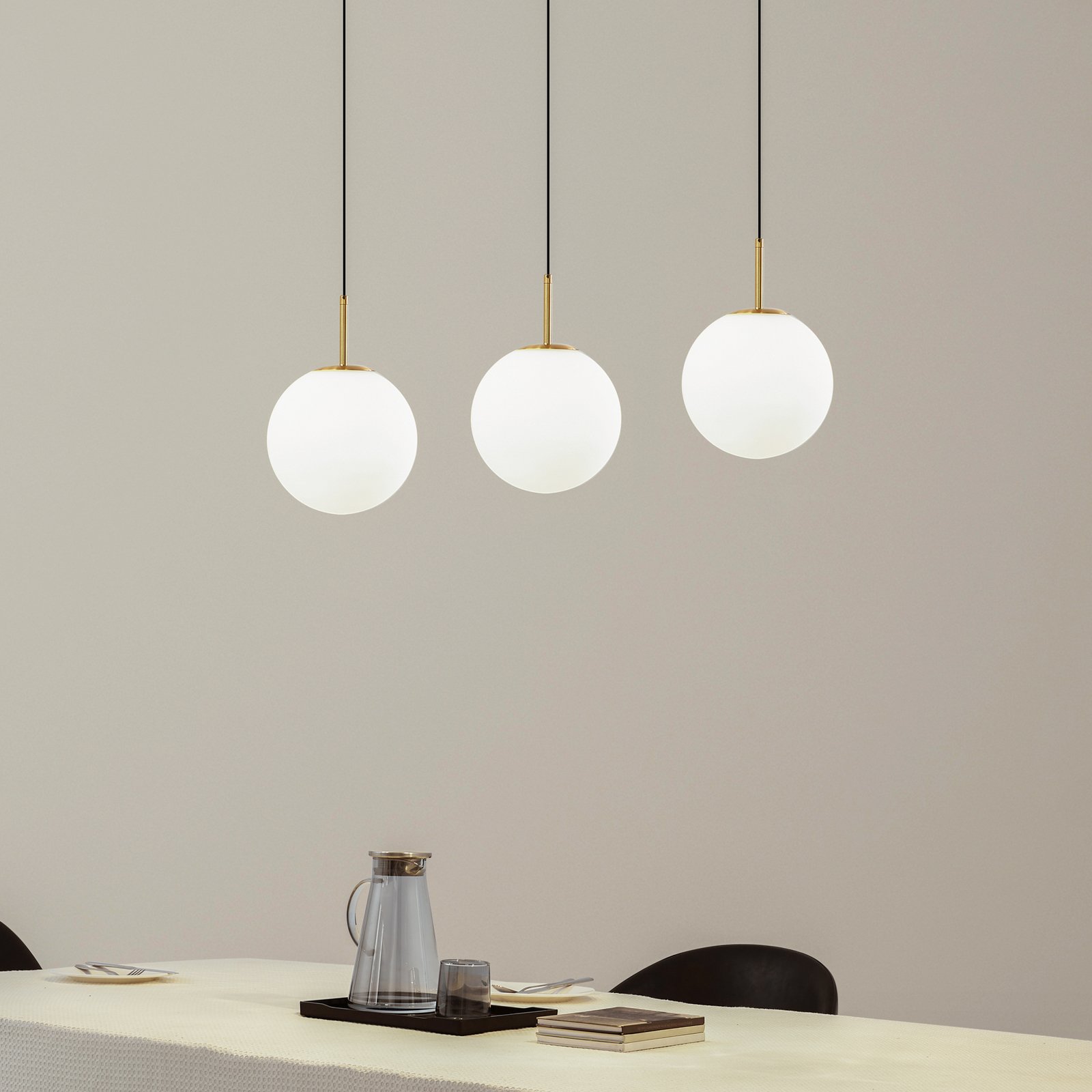 Joran 3 LED Pendelleuchte Opal - Lucande
