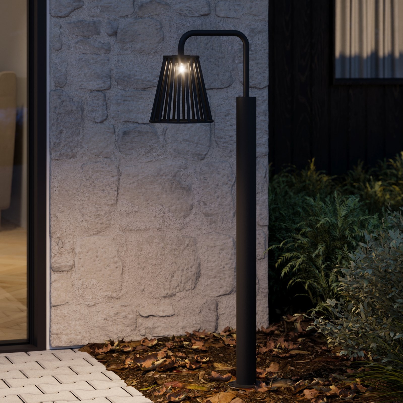 Lucande Miray utendørs LED-gatelampe, 100 cm