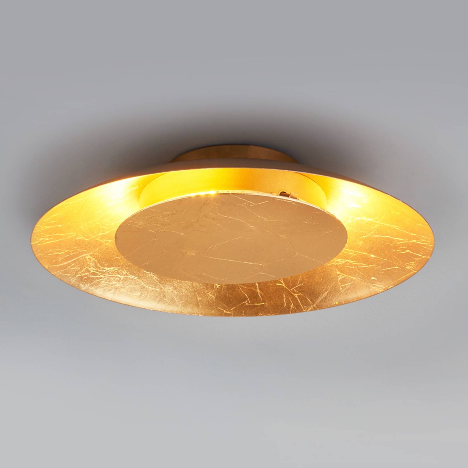 LED plafondlamp Keti in goudlook, Ø 34,5 cm